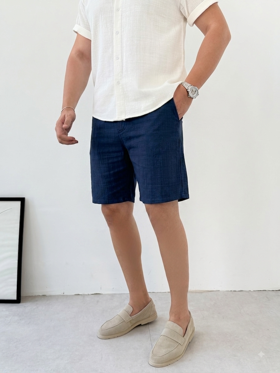 Modern Lacivert Keten Şort