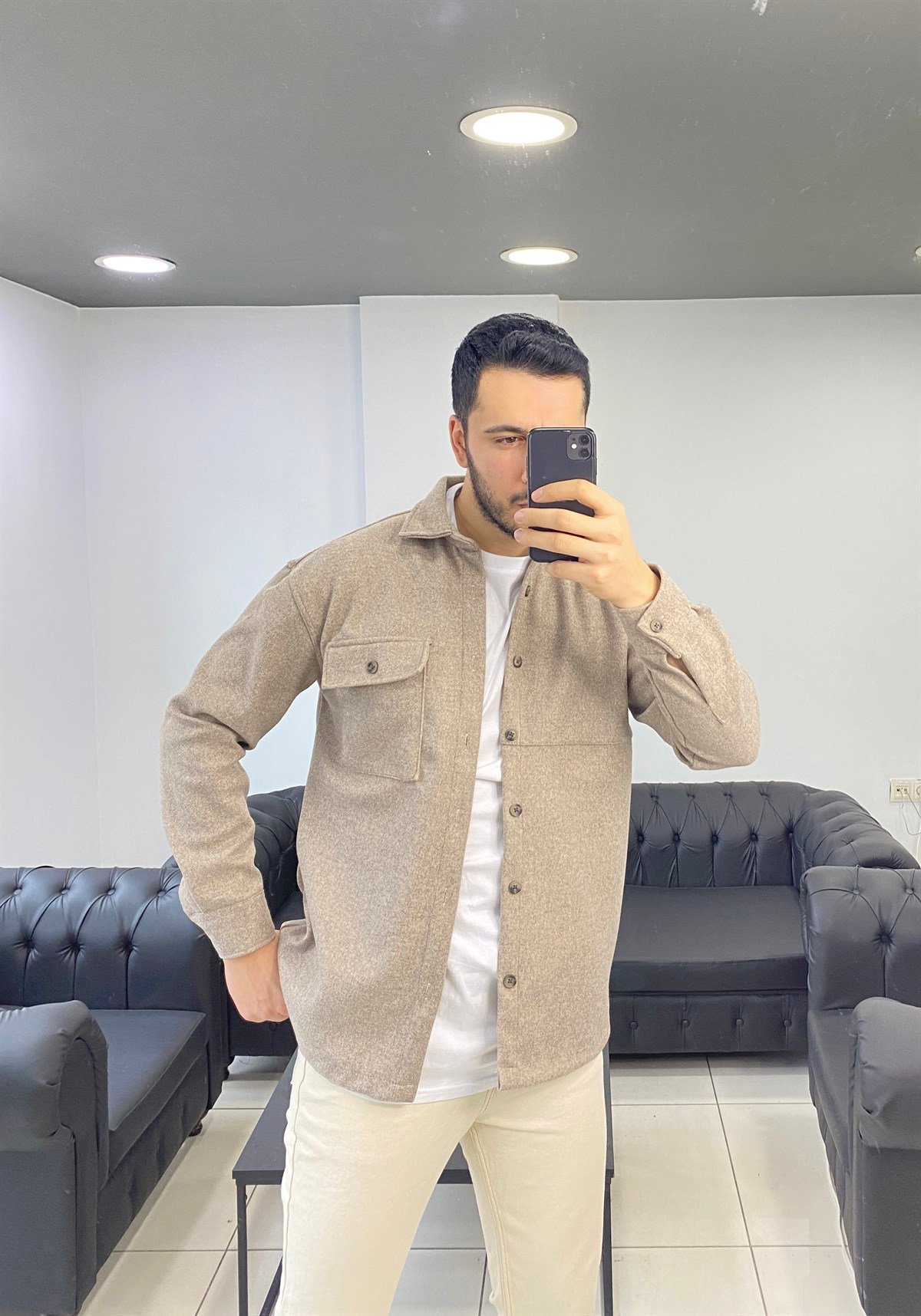 Normal Kesim Kaşe Ceket 