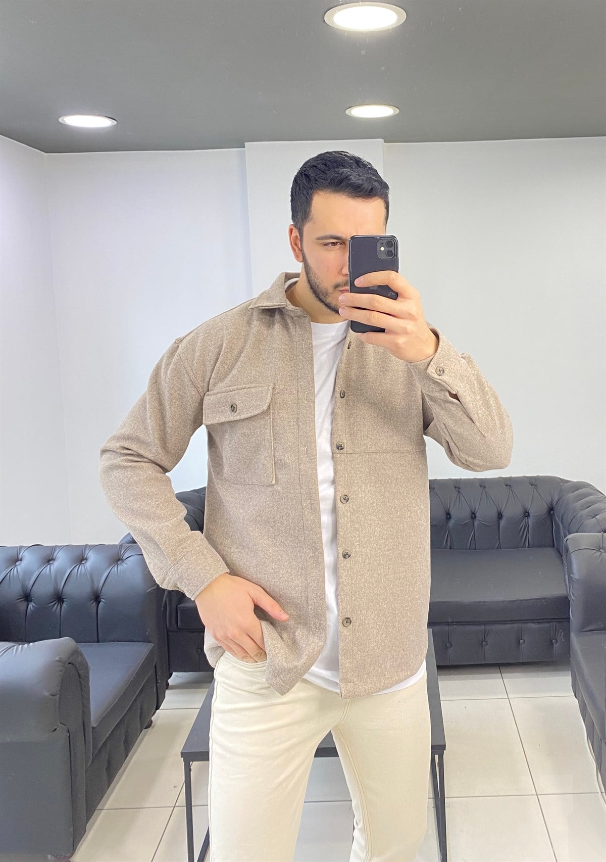 Normal Kesim Kaşe Ceket 