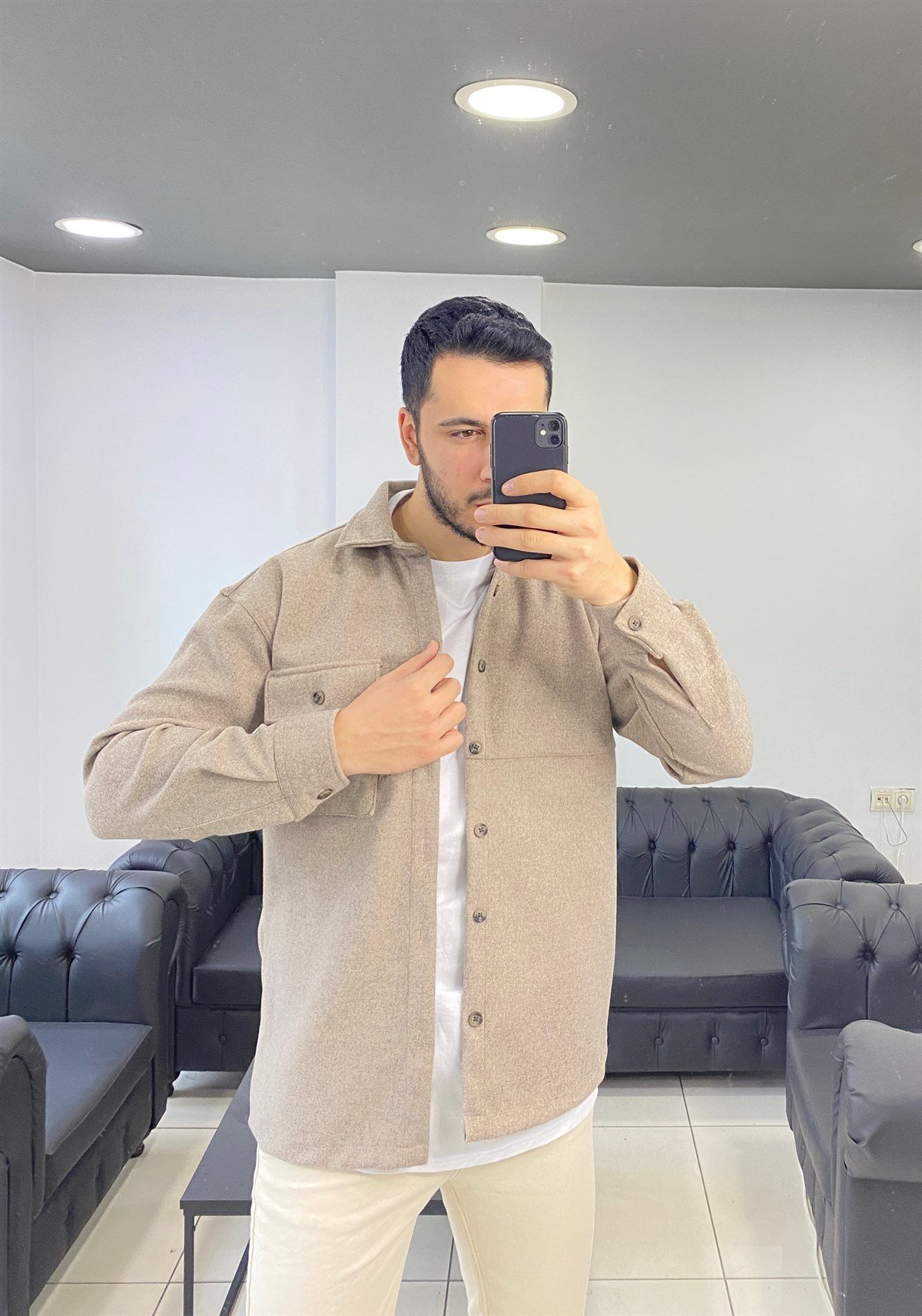 Normal Kesim Kaşe Ceket 