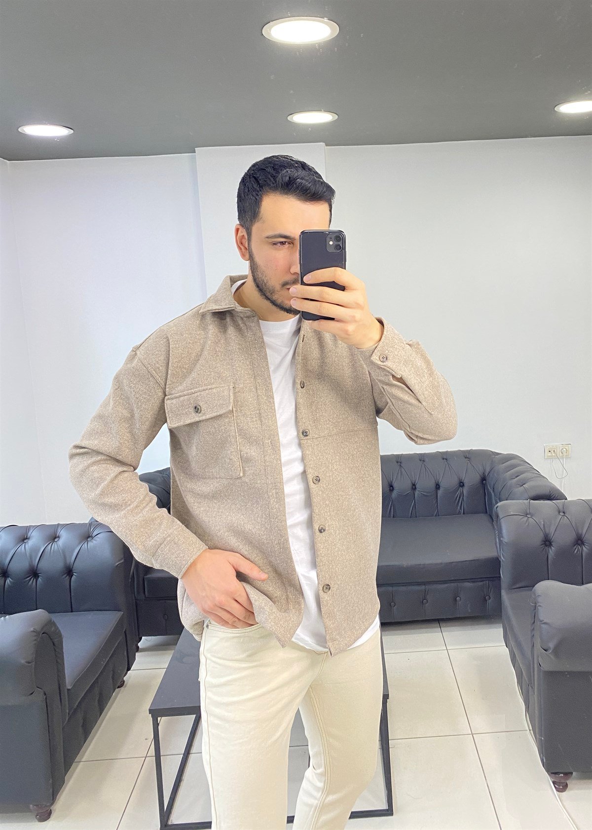 Normal Kesim Kaşe Ceket 