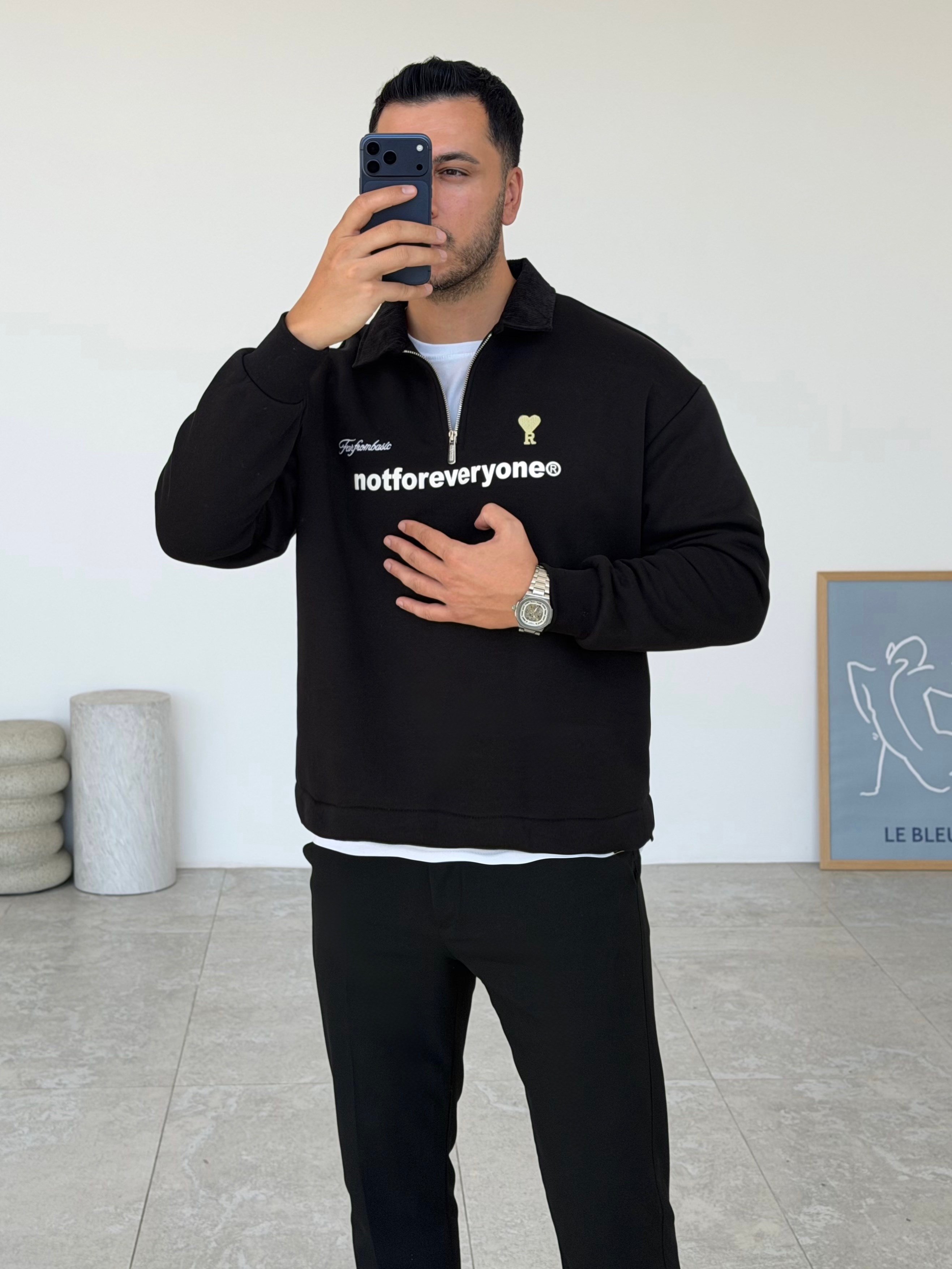 Notfore Siyah Şardonlu Sweatshirt