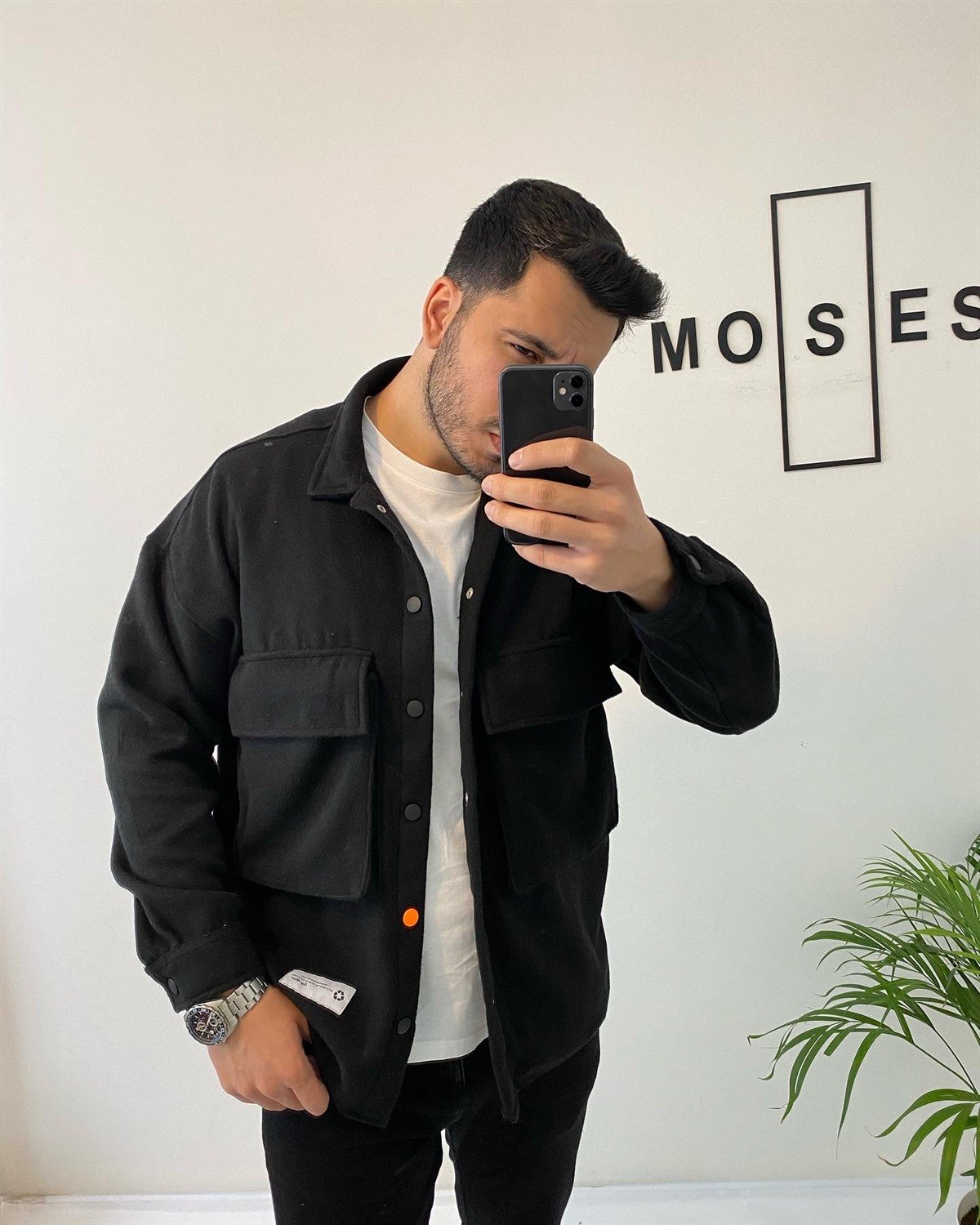 Oversize Kaşe Gömlek Ceket