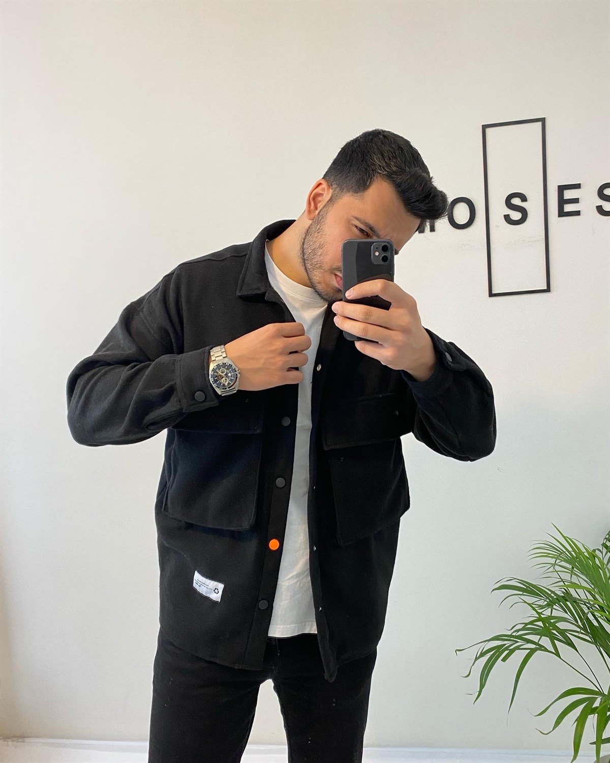 Oversize Kaşe Gömlek Ceket
