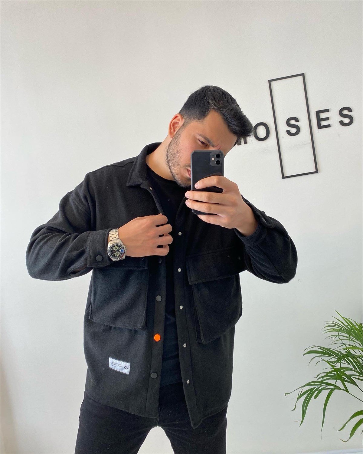 Oversize Kaşe Gömlek Ceket
