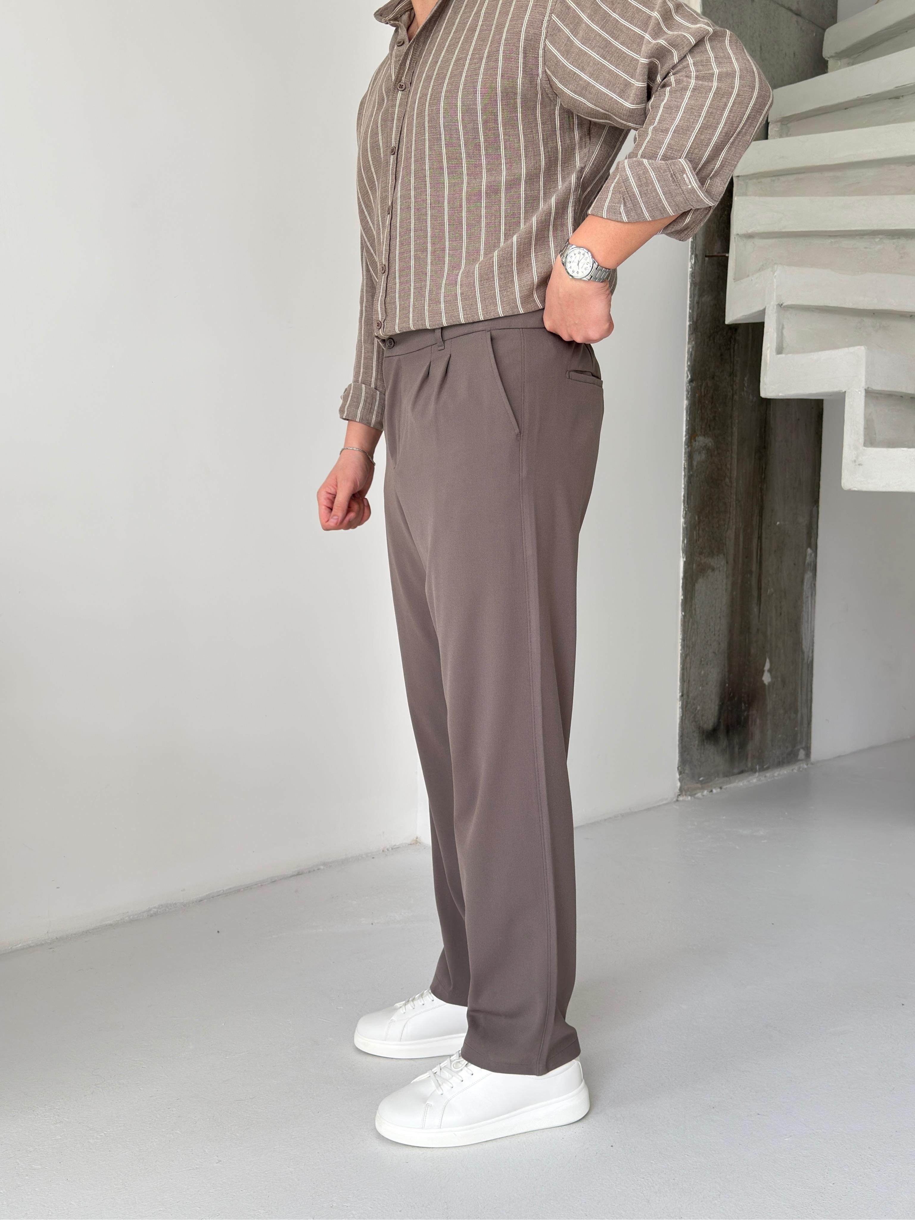 Pileli Vizon Baggy Pantolon