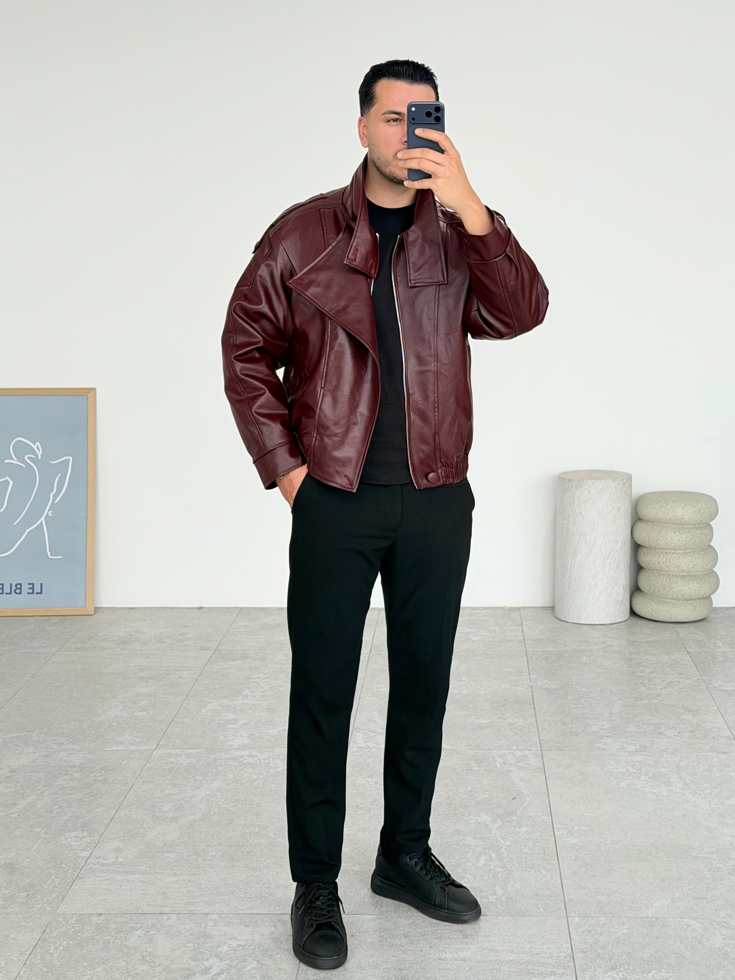 Pinterest Bordo Deri Ceket