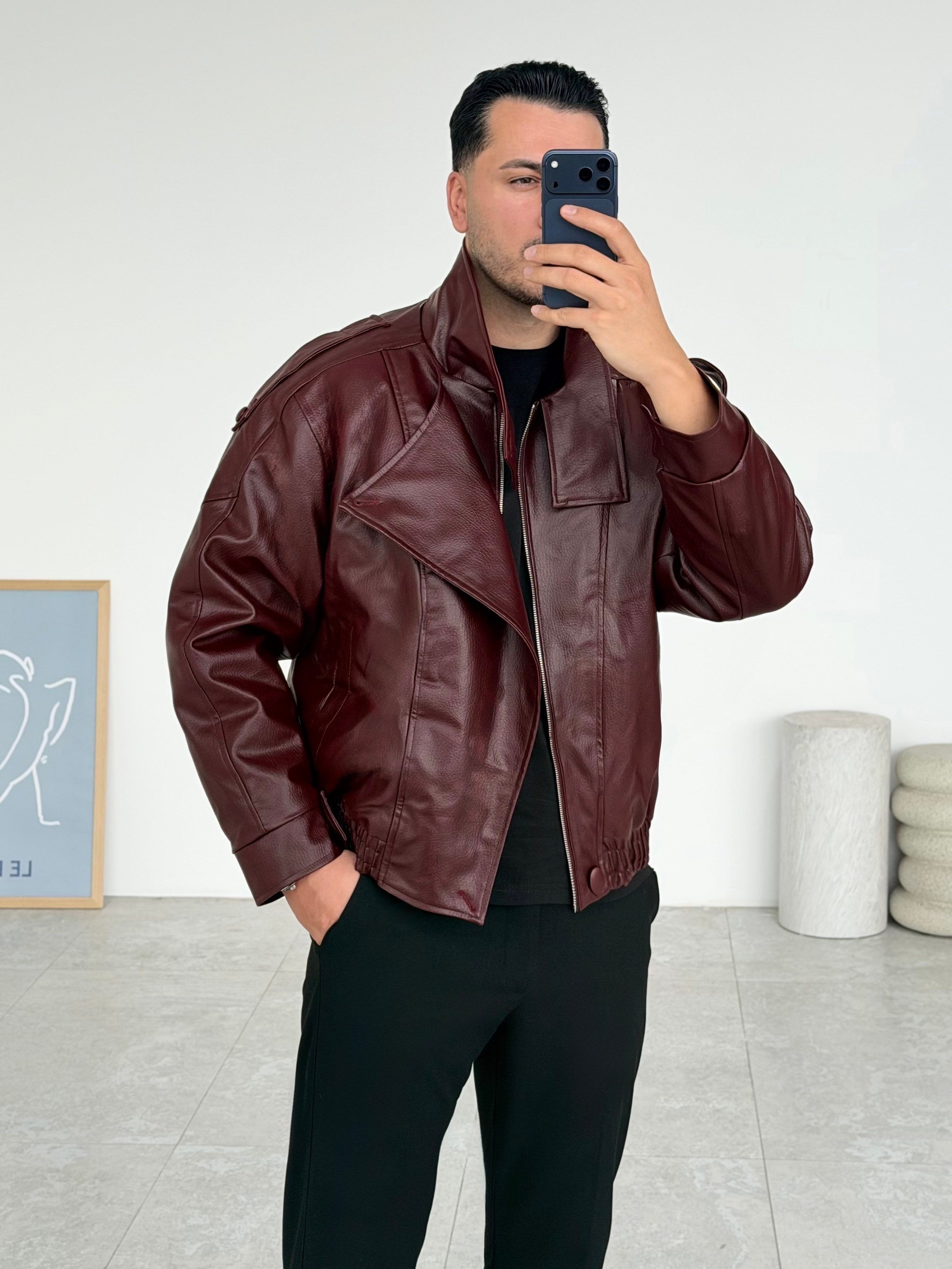 Pinterest Bordo Deri Ceket