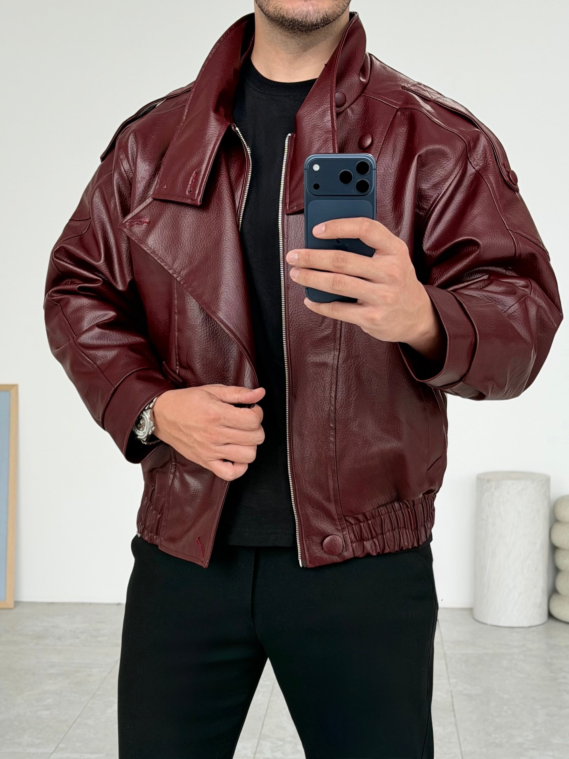 Pinterest Bordo Deri Ceket