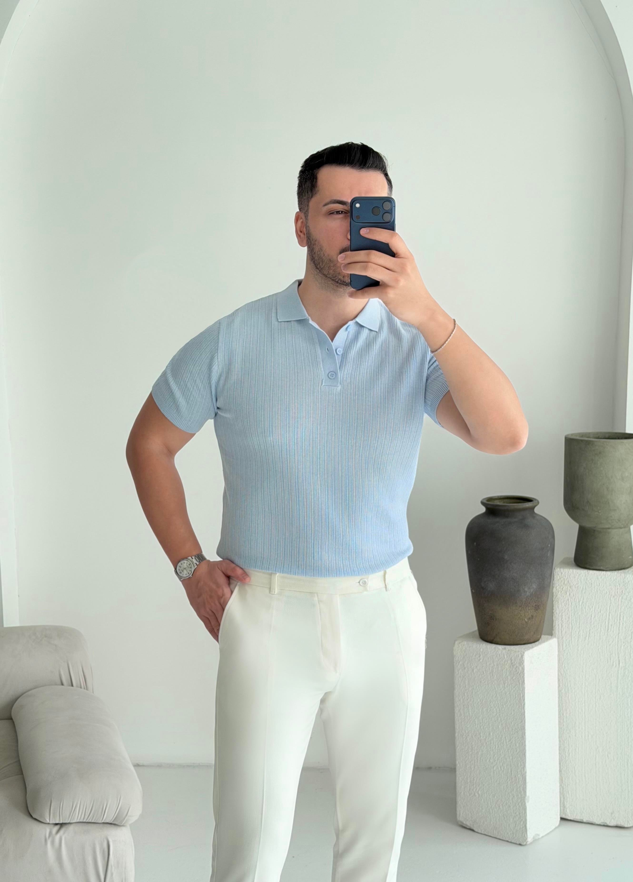 Prime Bebe Mavisi Düğmeli Tişört