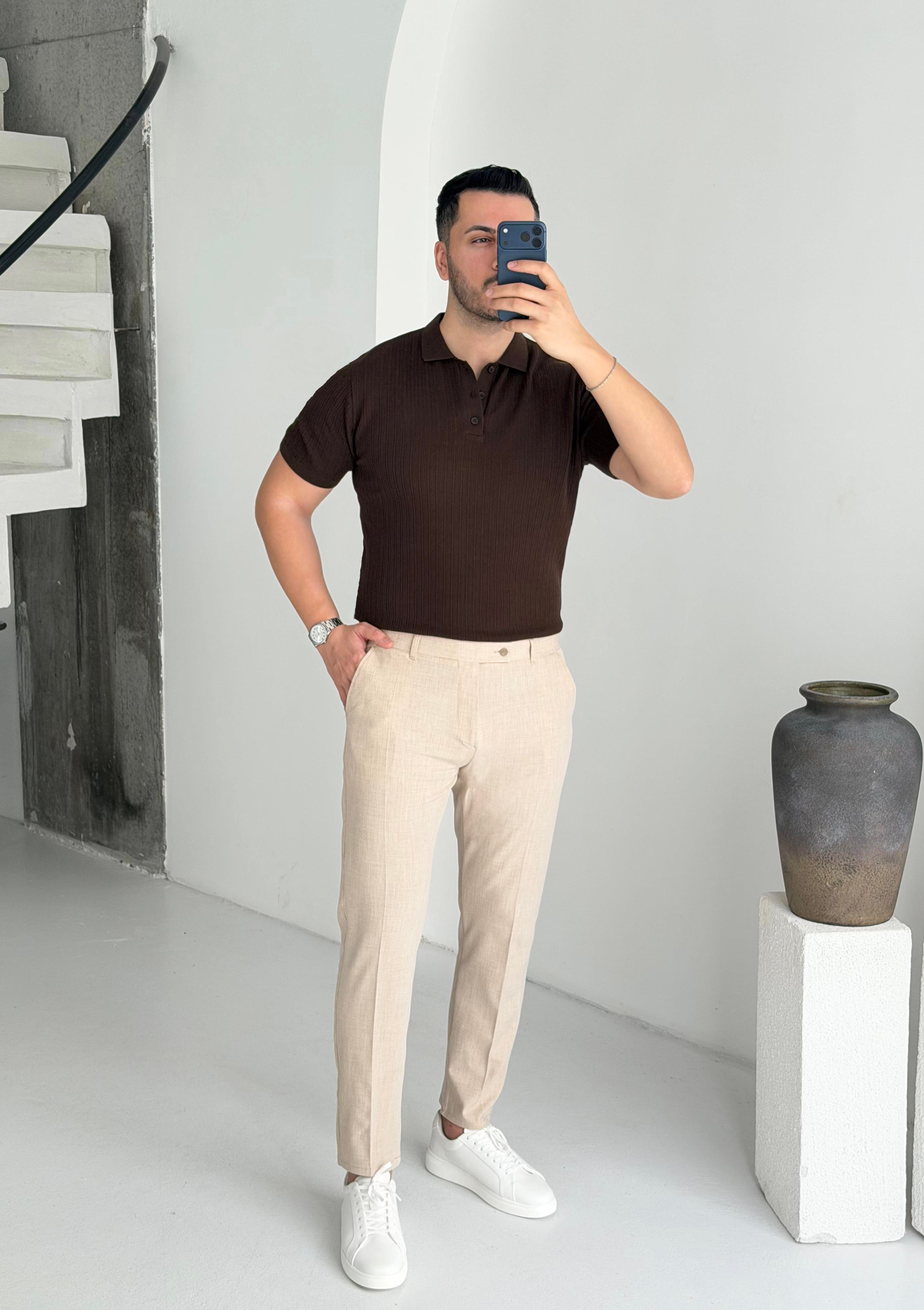 Prime Kahve  Düğmeli Tişört