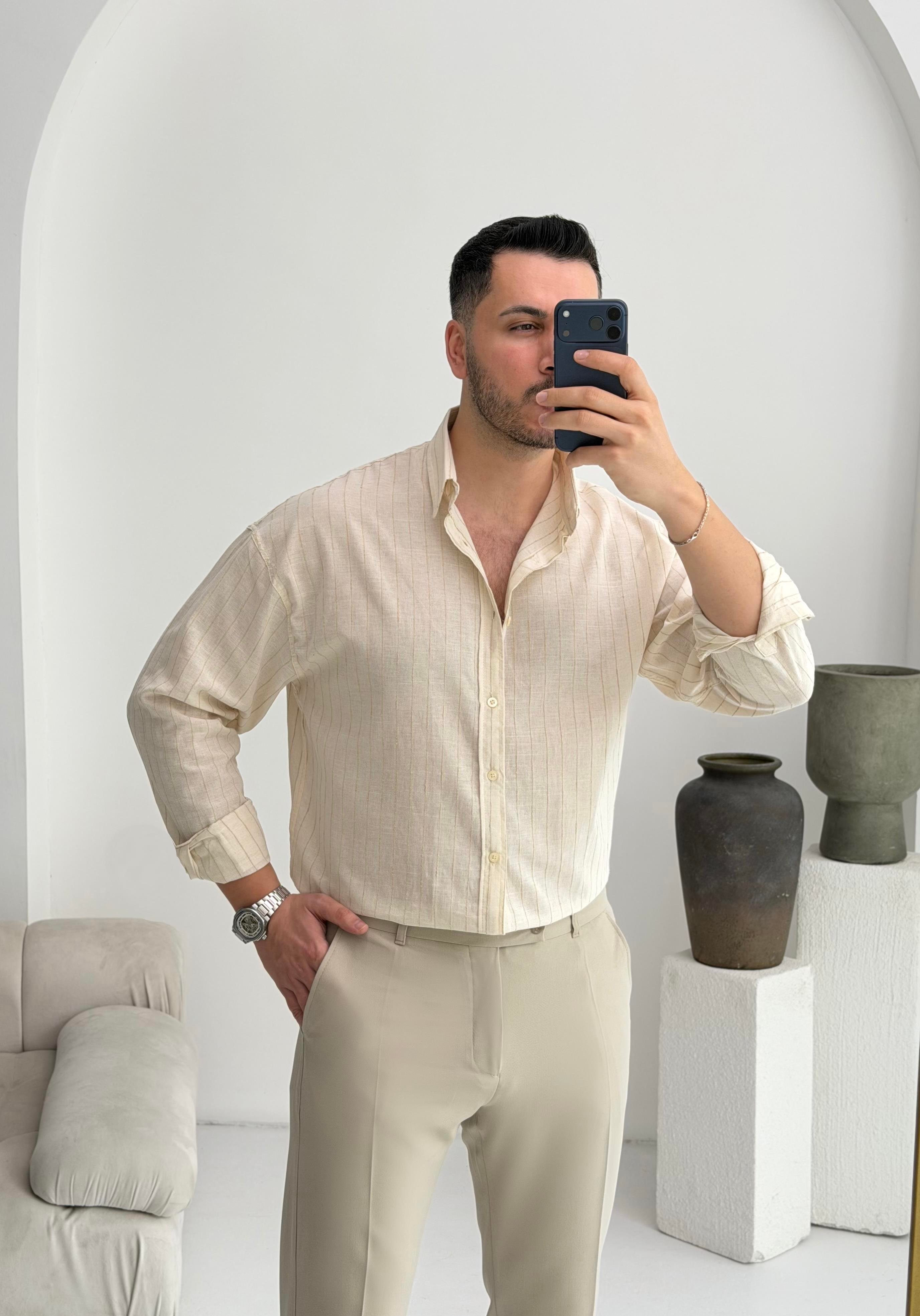 Ps Bej Oversize Gömlek