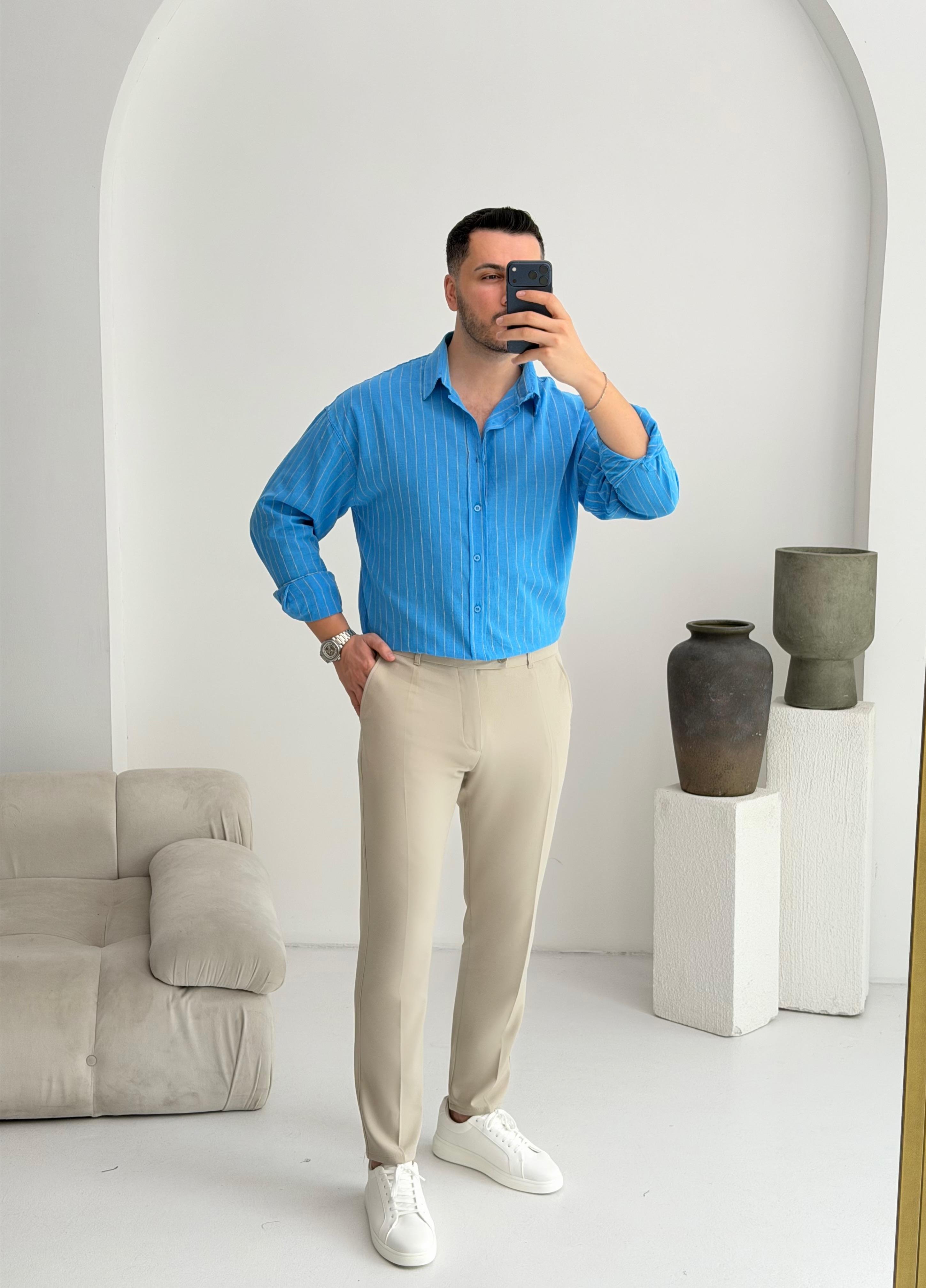 Ps Mavi Oversize Gömlek