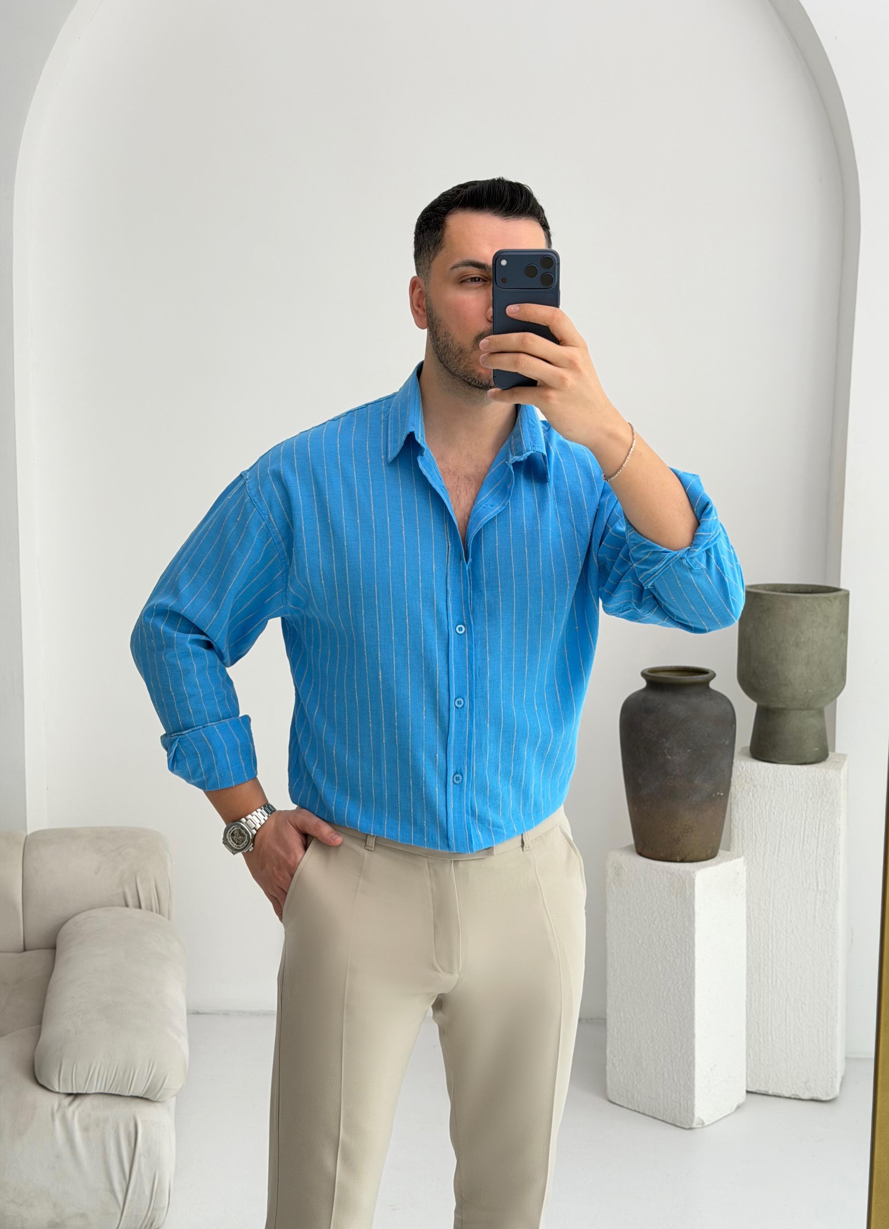 Ps Mavi Oversize Gömlek