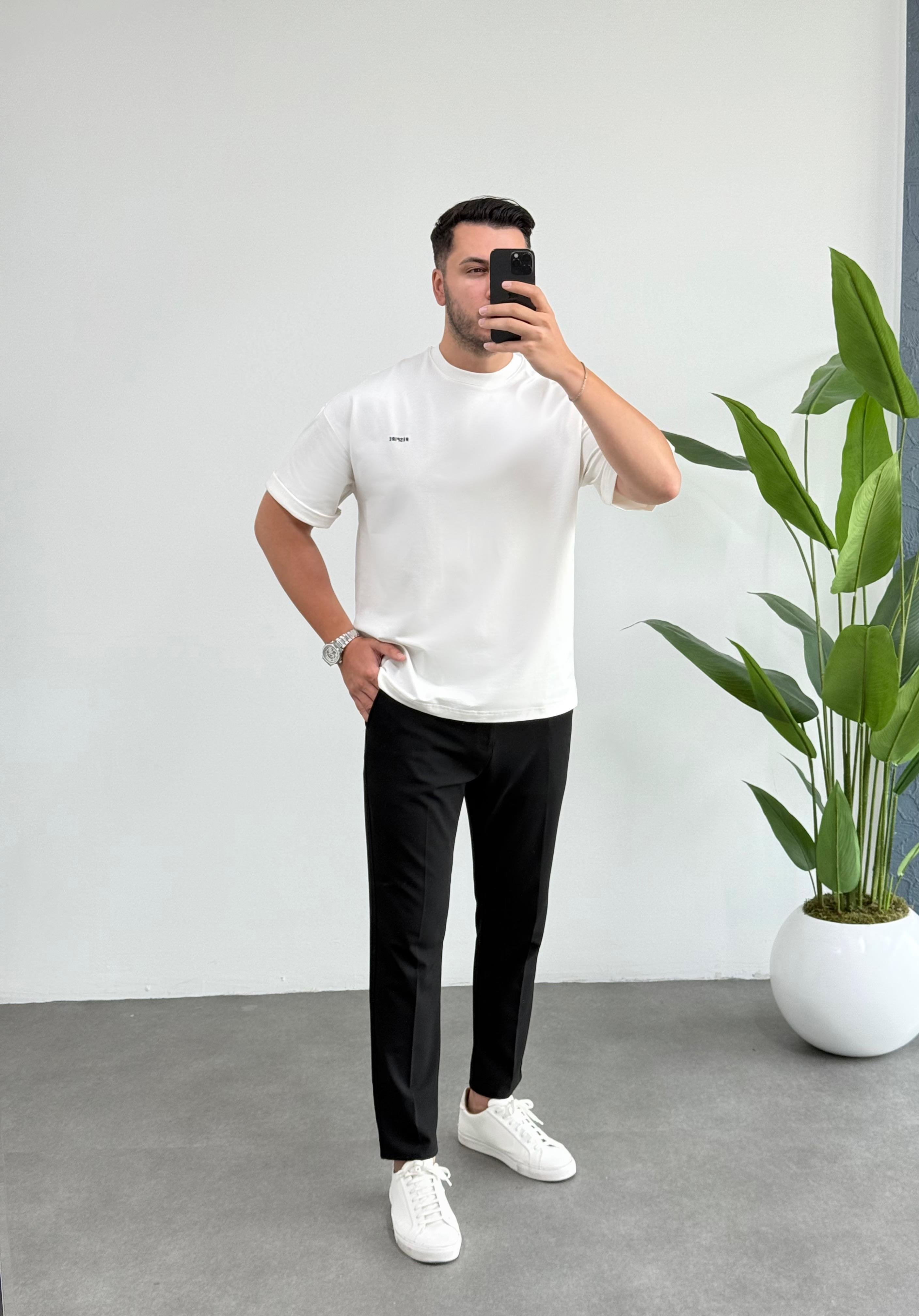 Respire Beyaz Oversize Tişört 