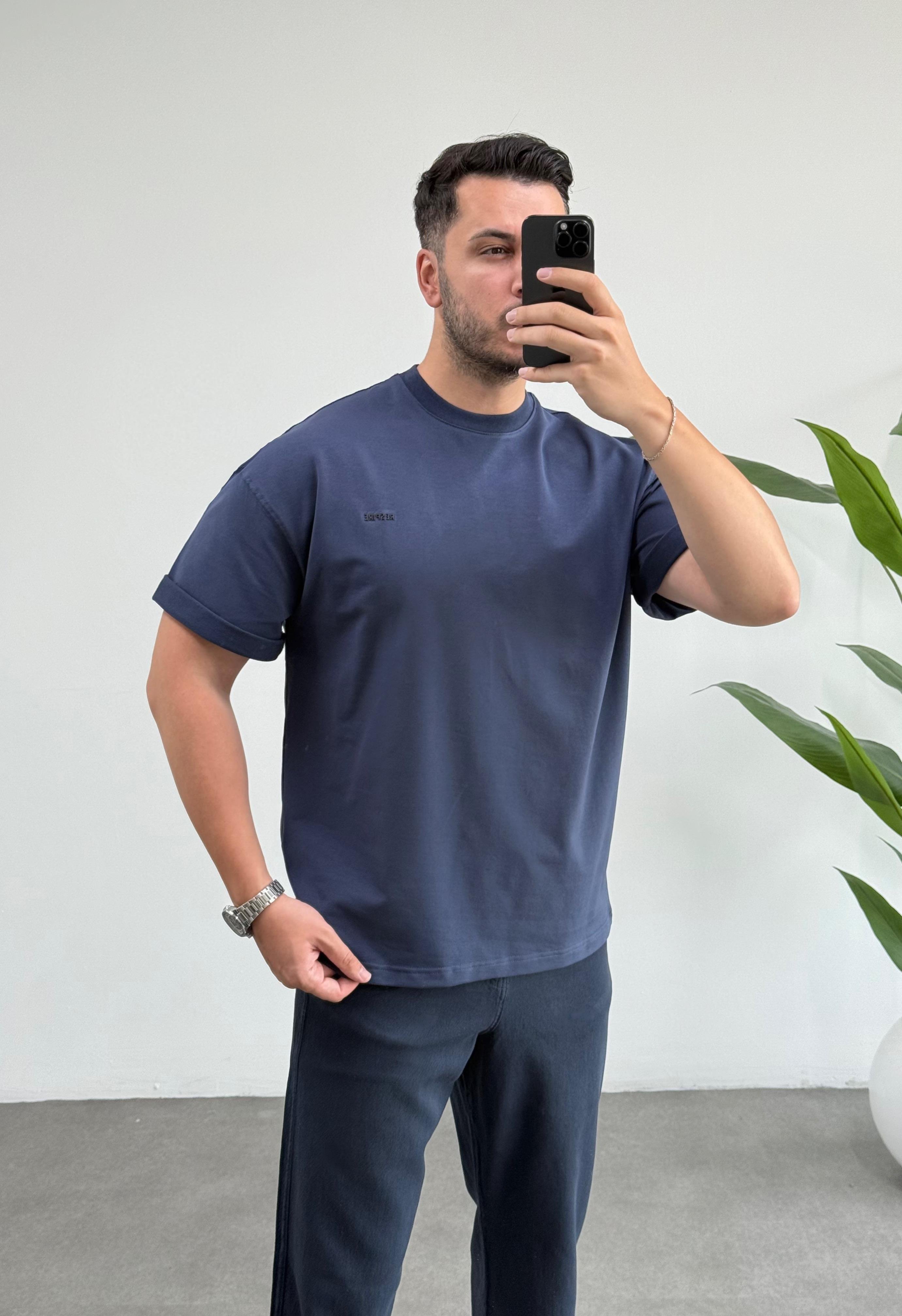 Respire Lacivert Oversize Tişört