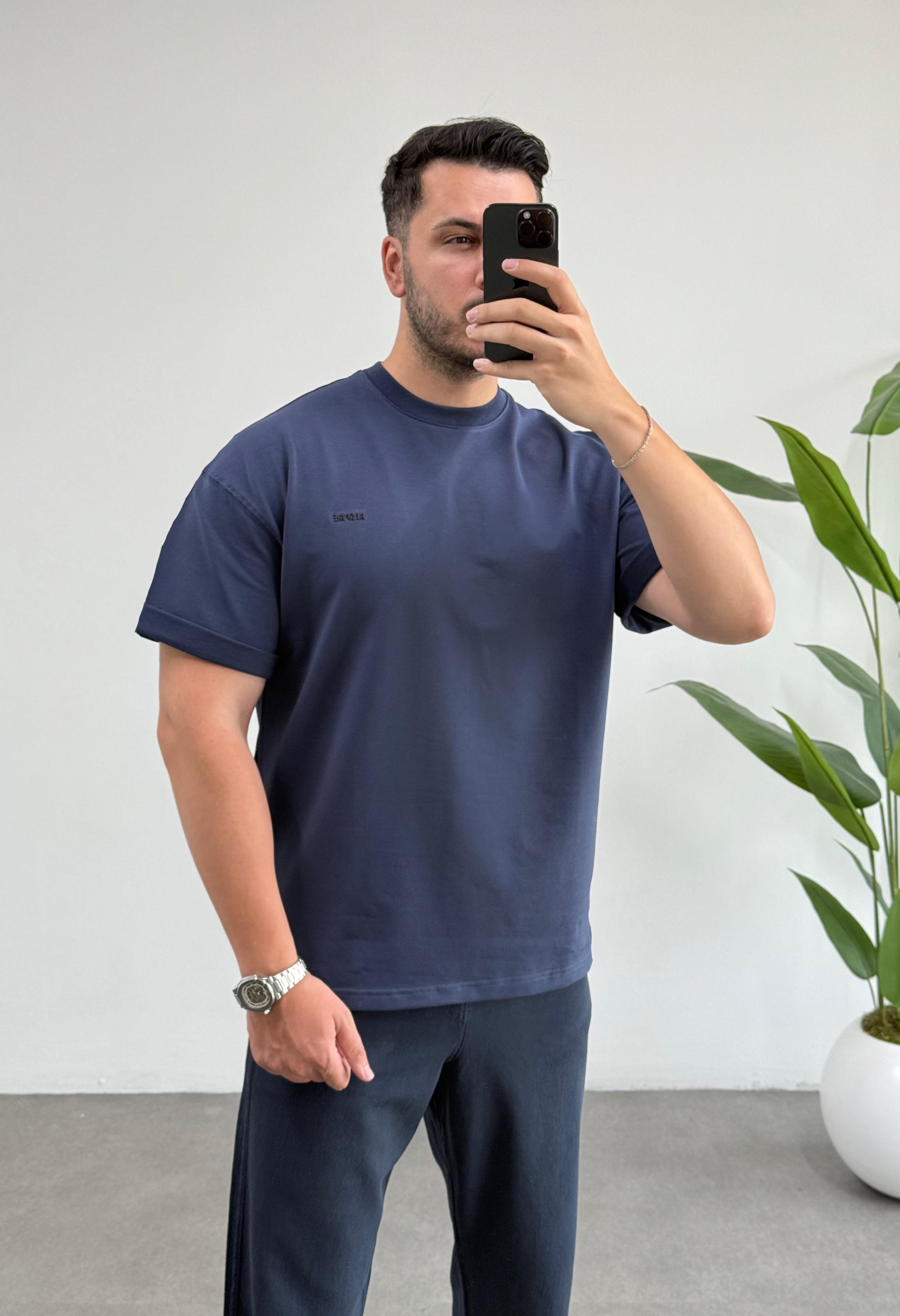 Respire Lacivert Oversize Tişört