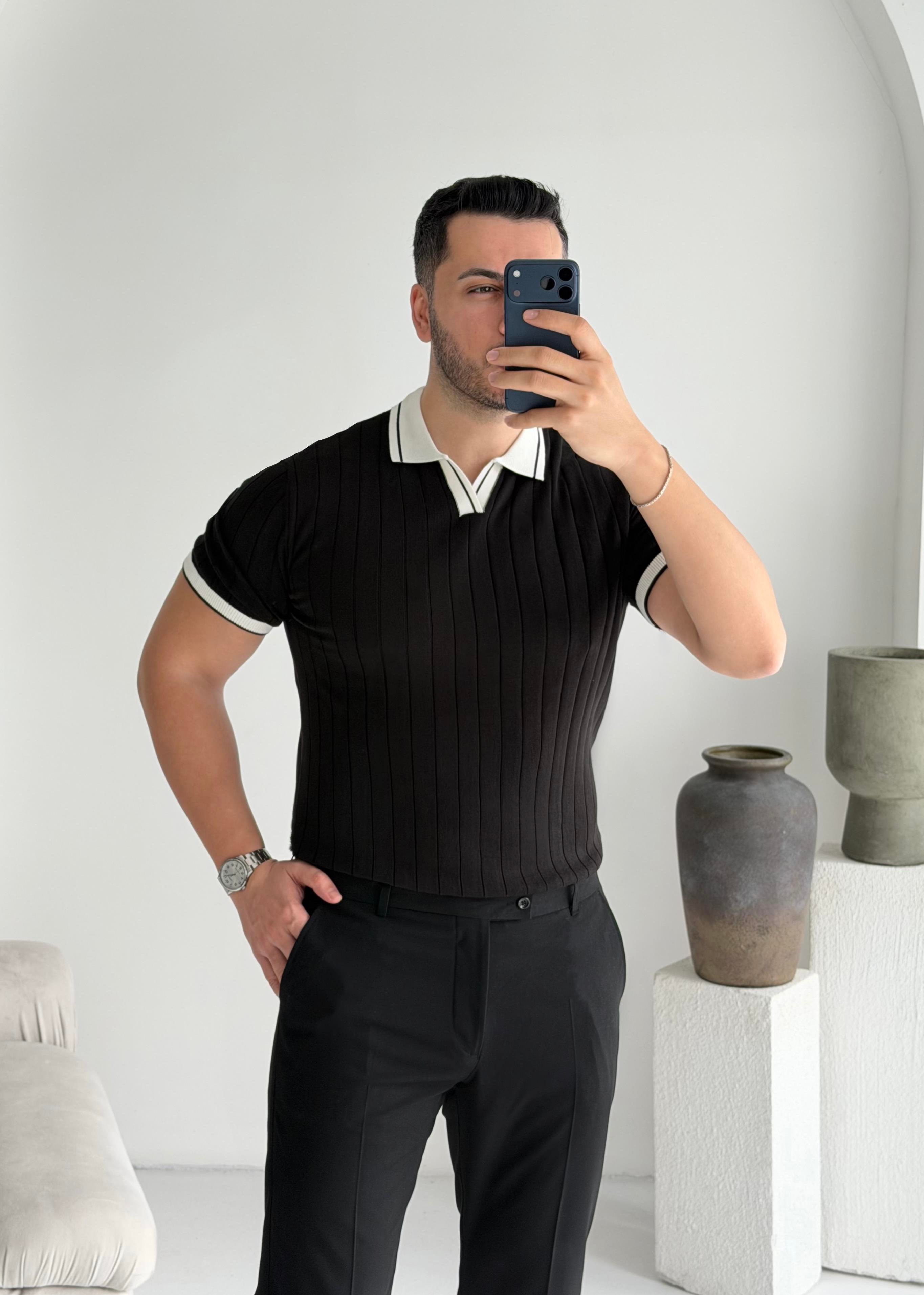 Riviera Siyah Dokulu Tişört