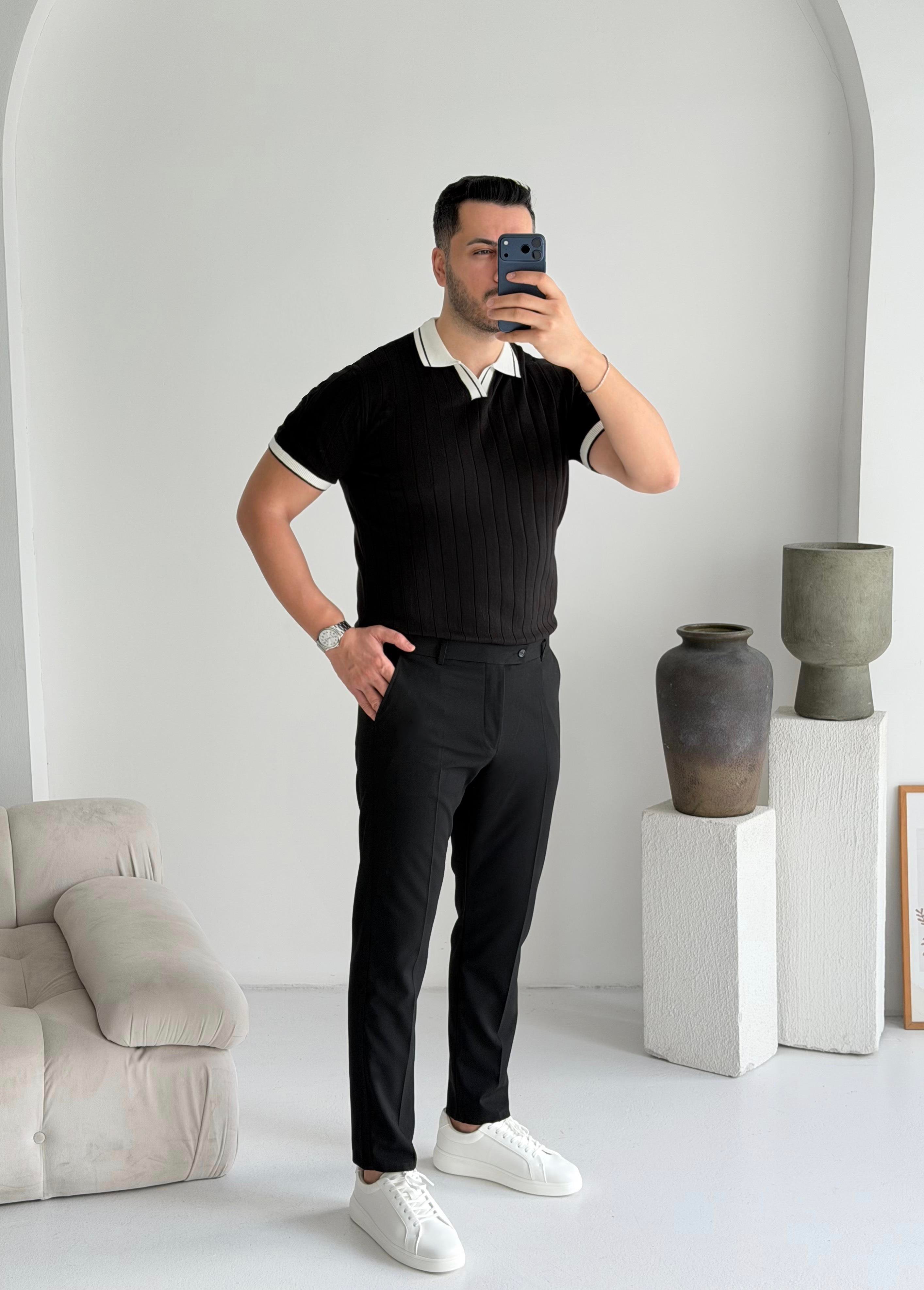 Riviera Siyah Dokulu Tişört