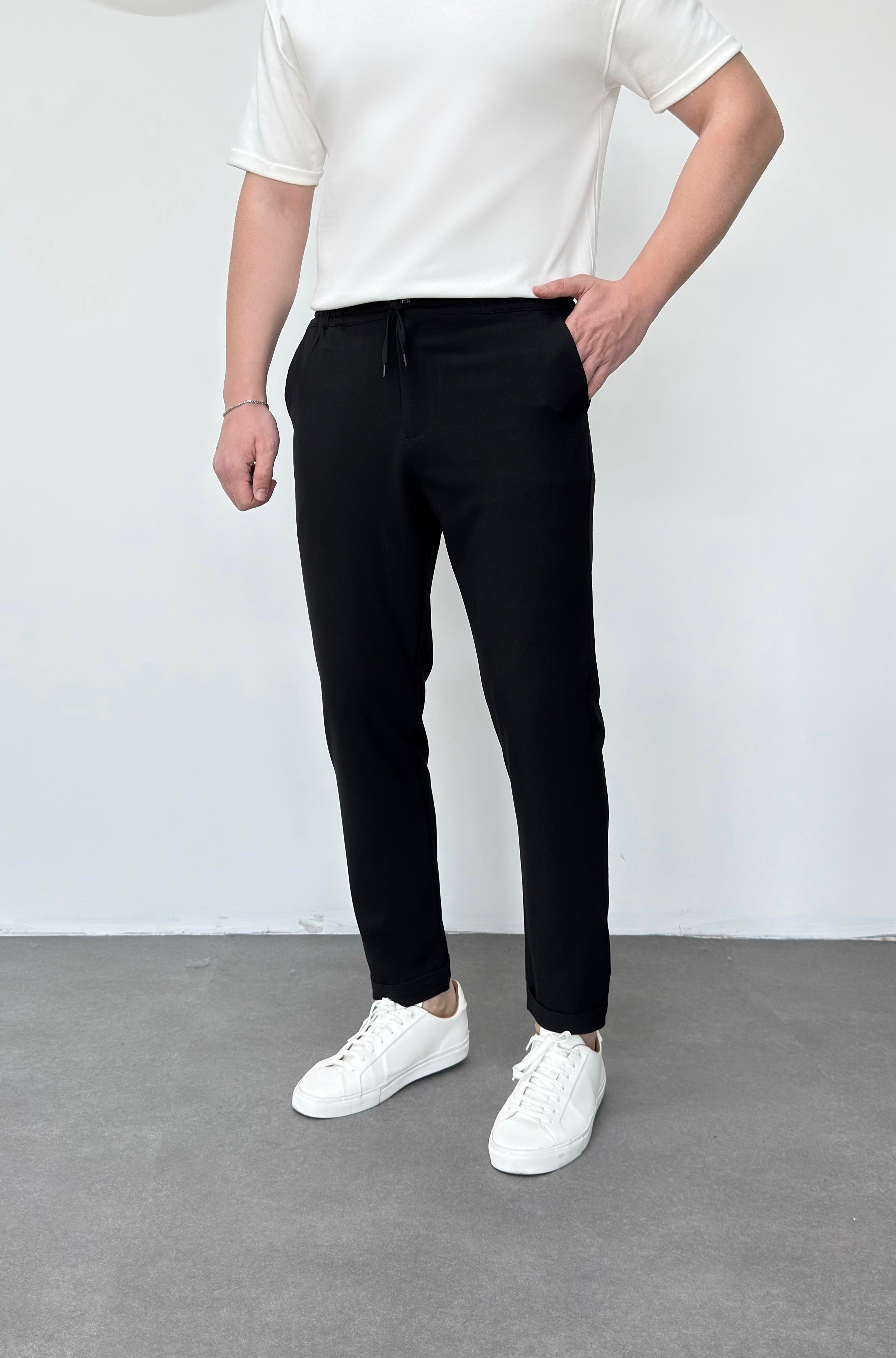 Siyah Duble Paça Jogger Pantolon 