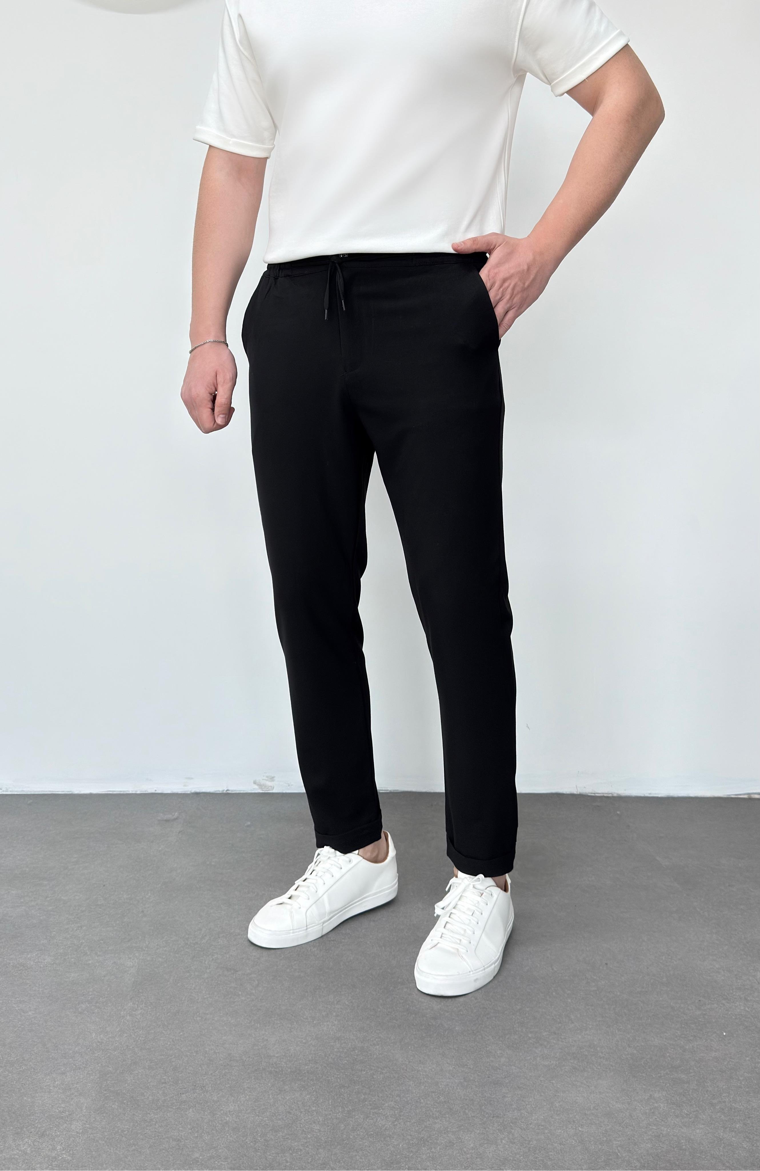 Siyah Duble Paça Jogger Pantolon 