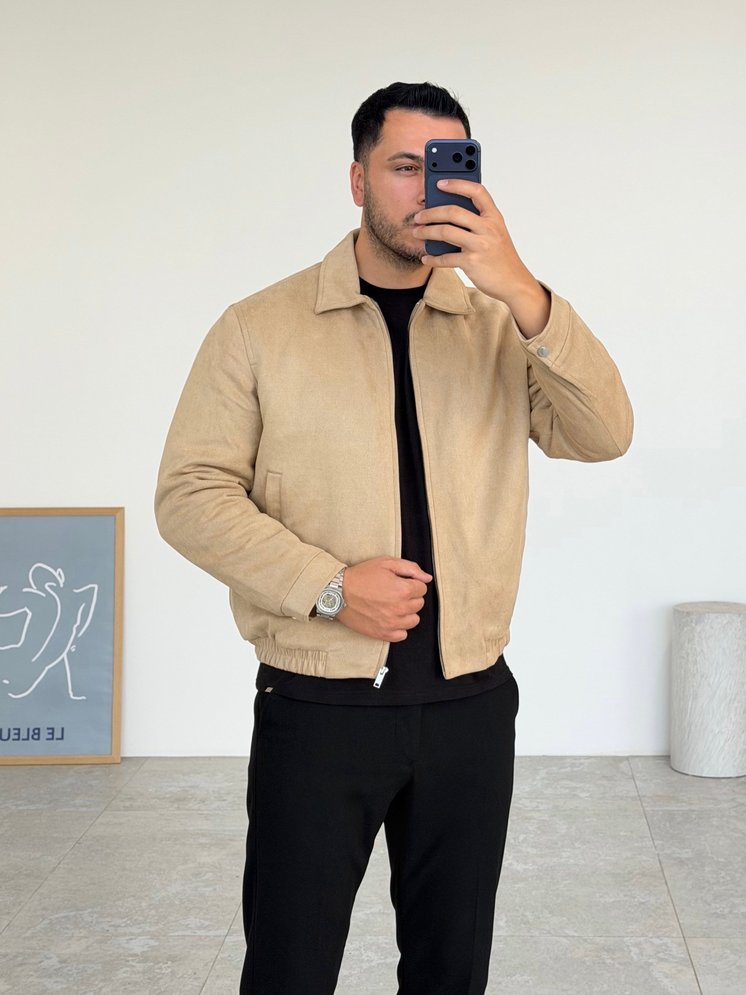 Süet Bej İtalyan Ceket
