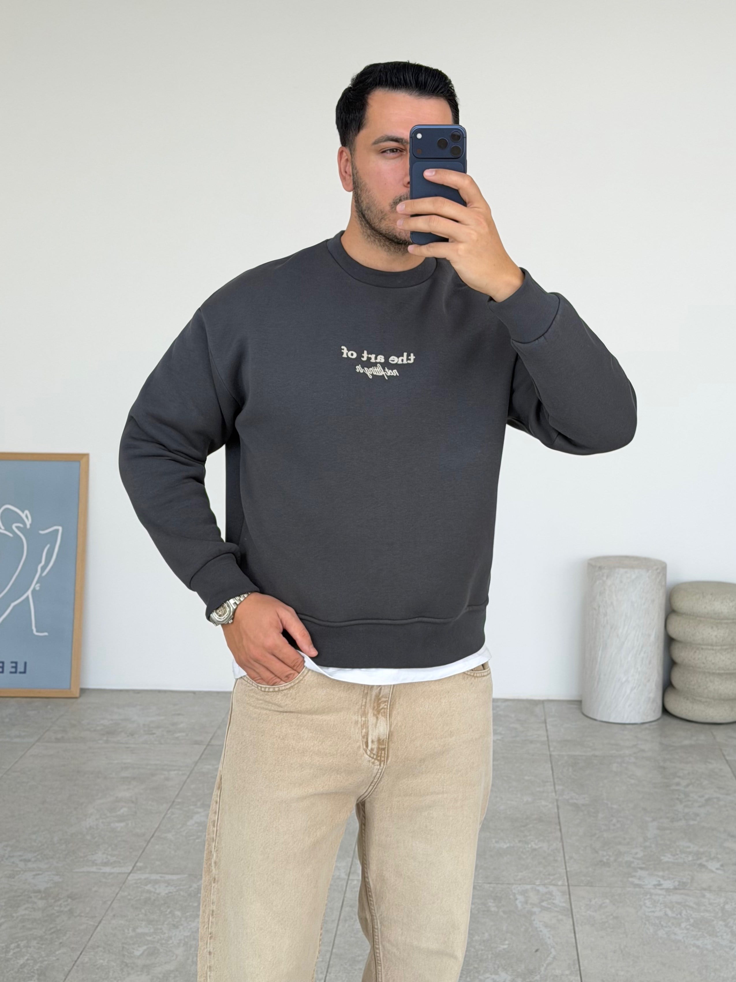 The Art Antrasit Şardonlu Sweatshirt