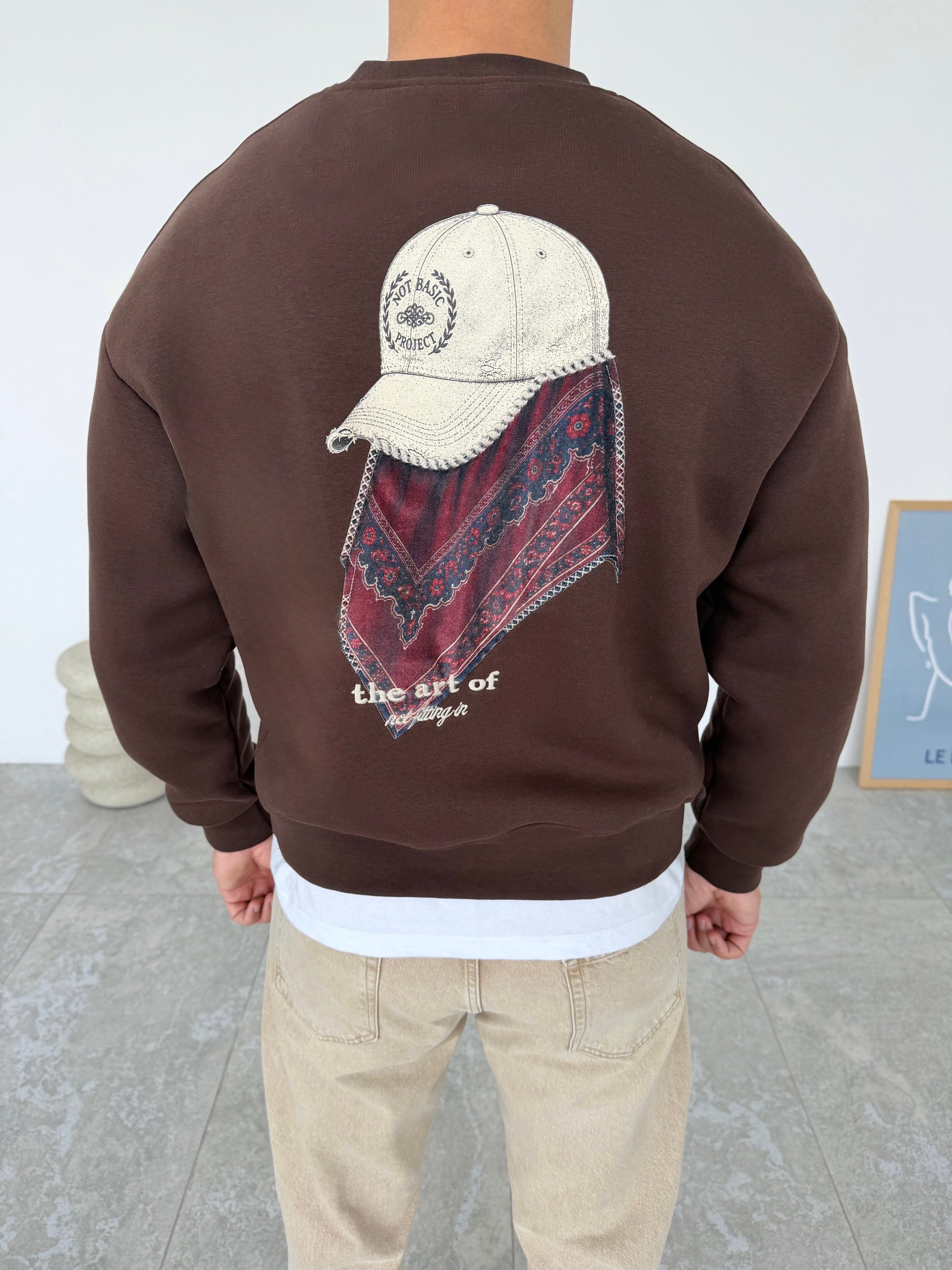 The Art Kahve Şardonlu Sweatshirt