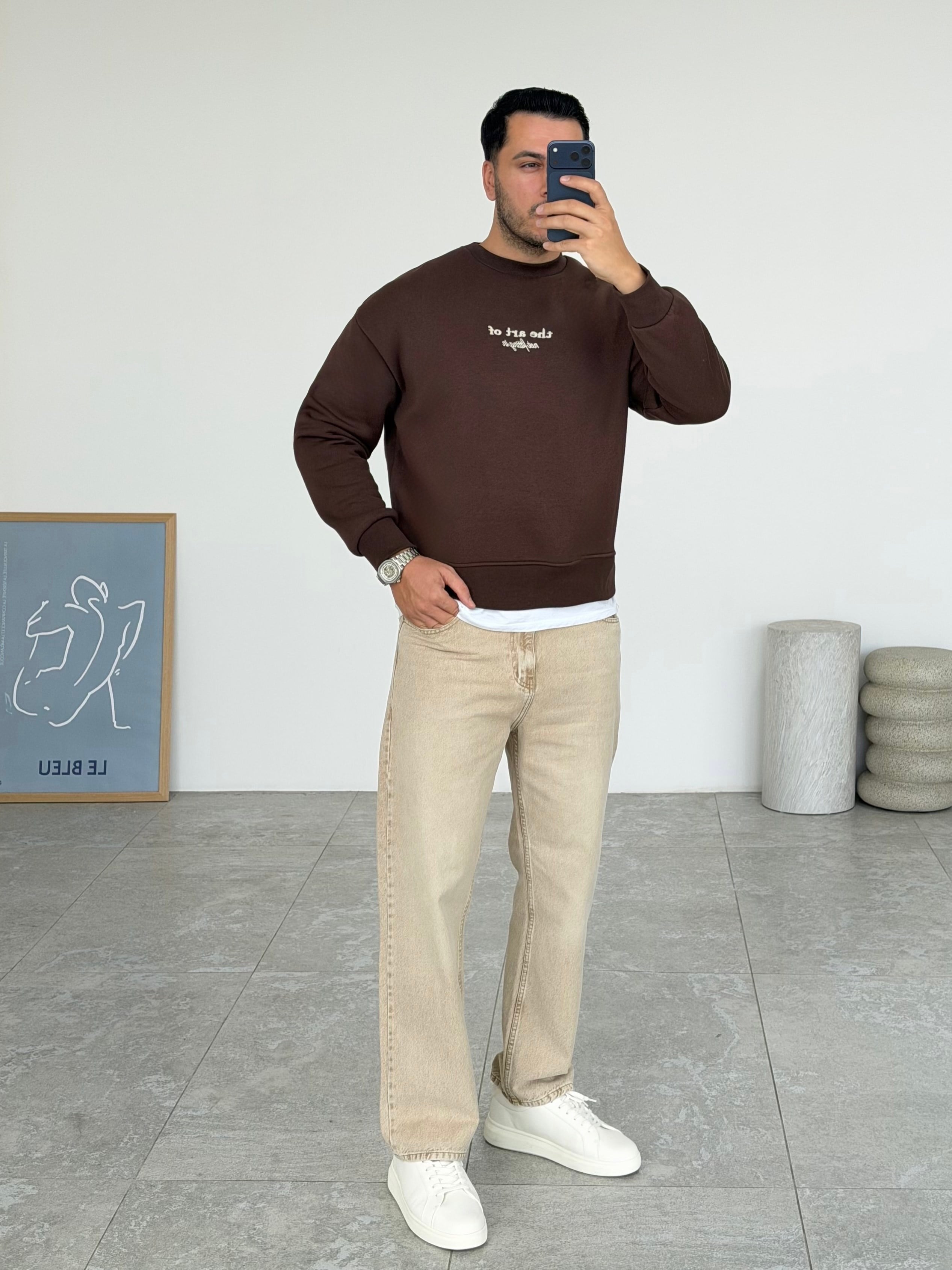 The Art Kahve Şardonlu Sweatshirt
