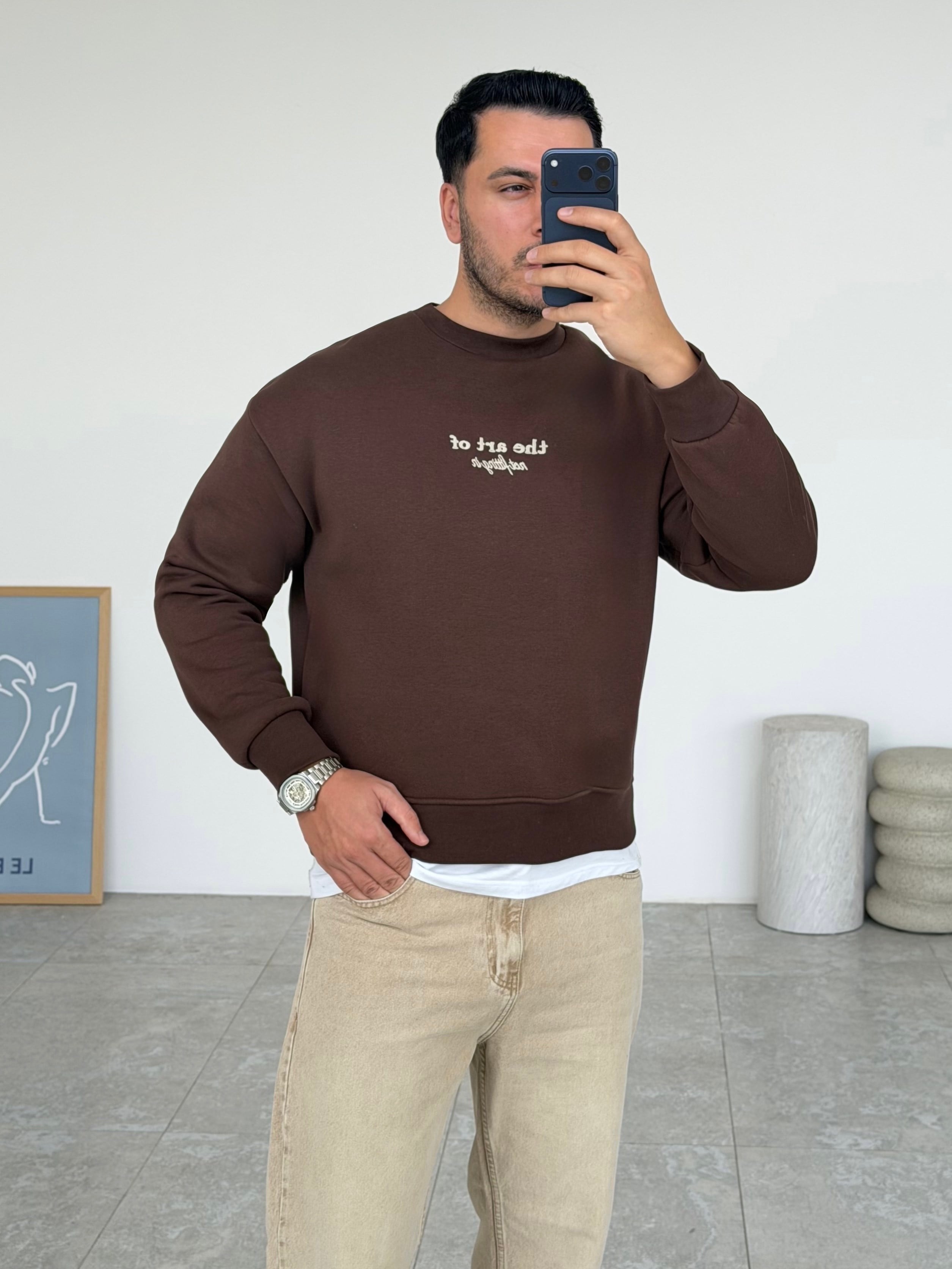 The Art Kahve Şardonlu Sweatshirt