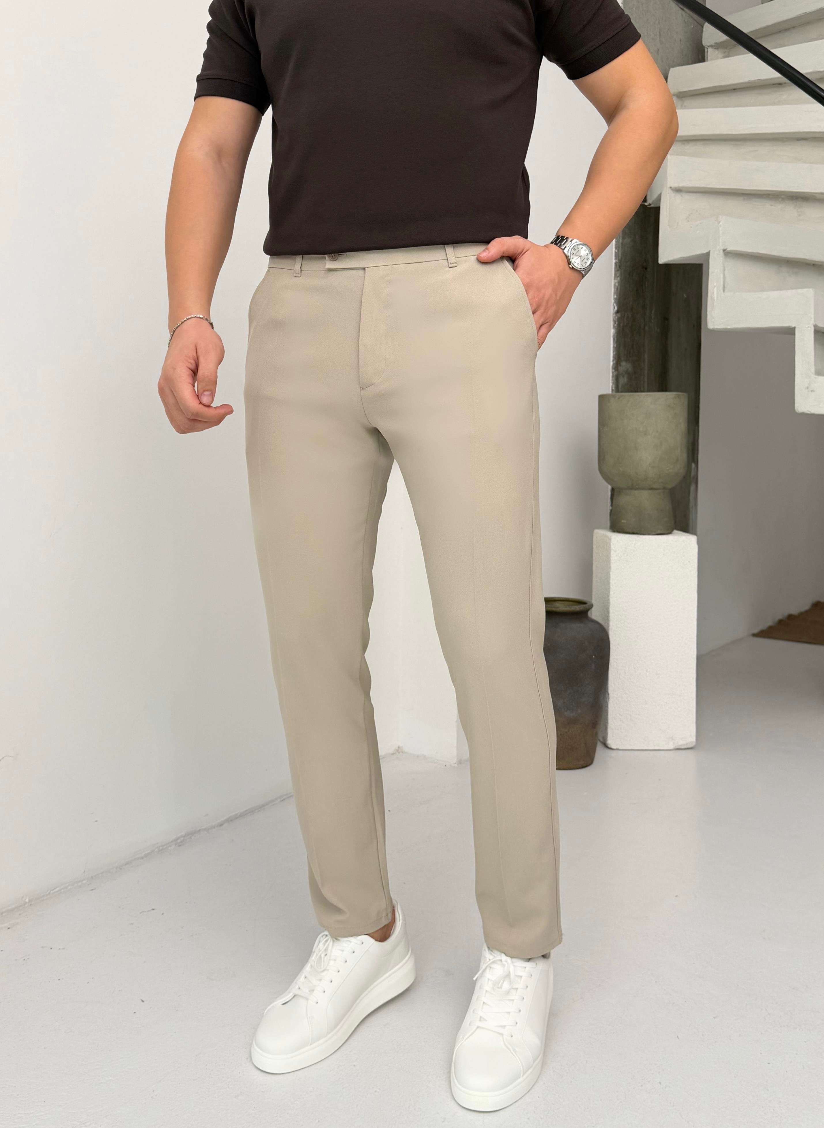 Urban Fit Bej Kumaş Pantolon