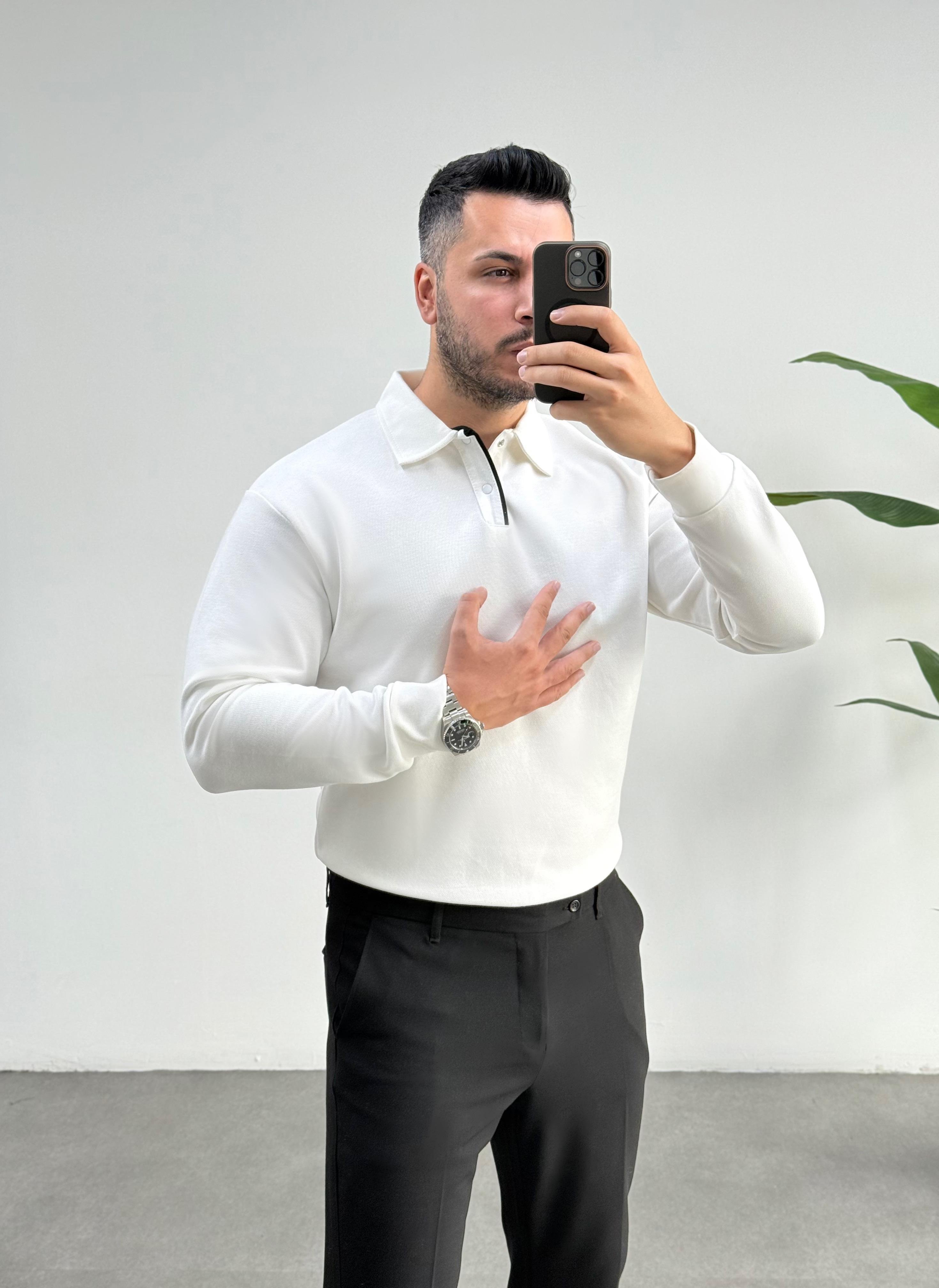 Woil Beyaz Pat Detay Sweatshirt 