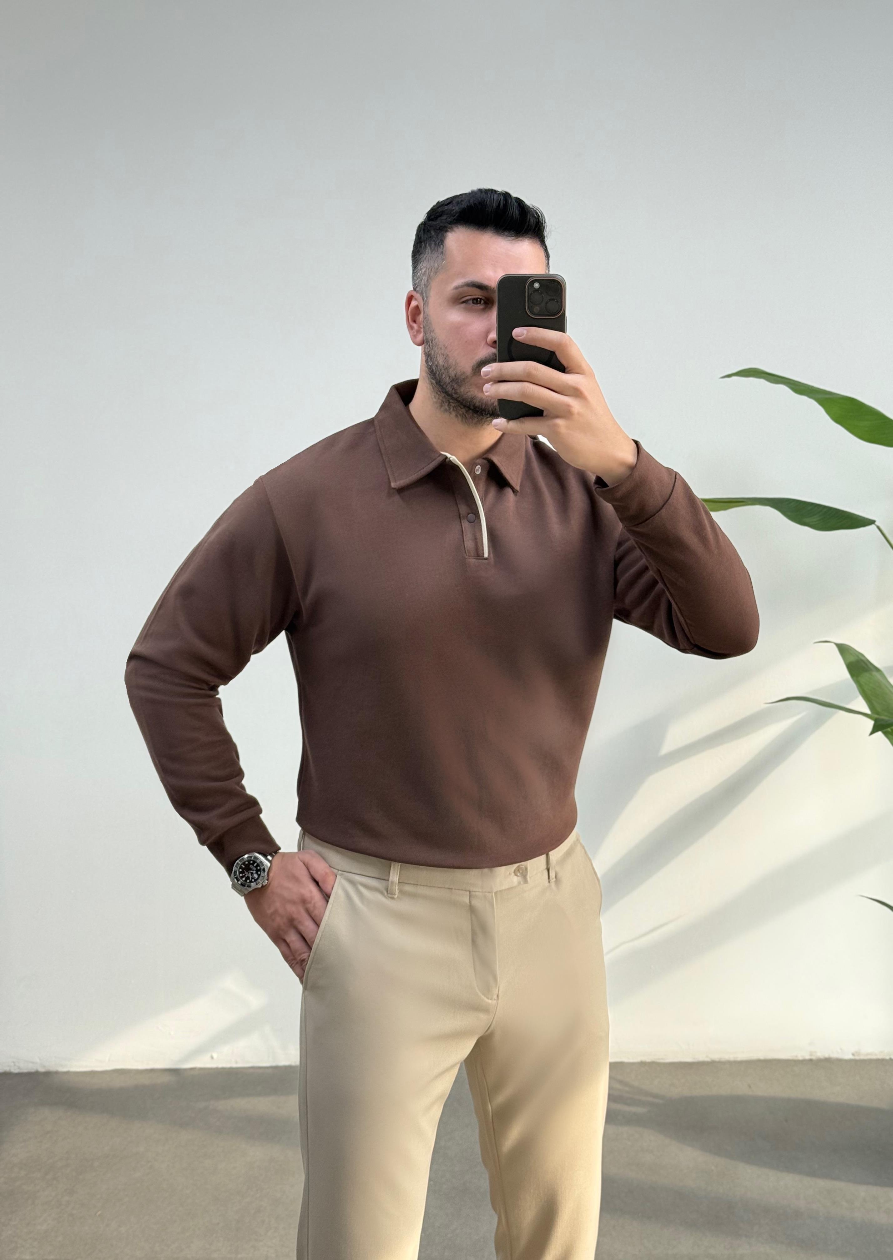 Woil Kahve Pat Detay Sweatshirt 