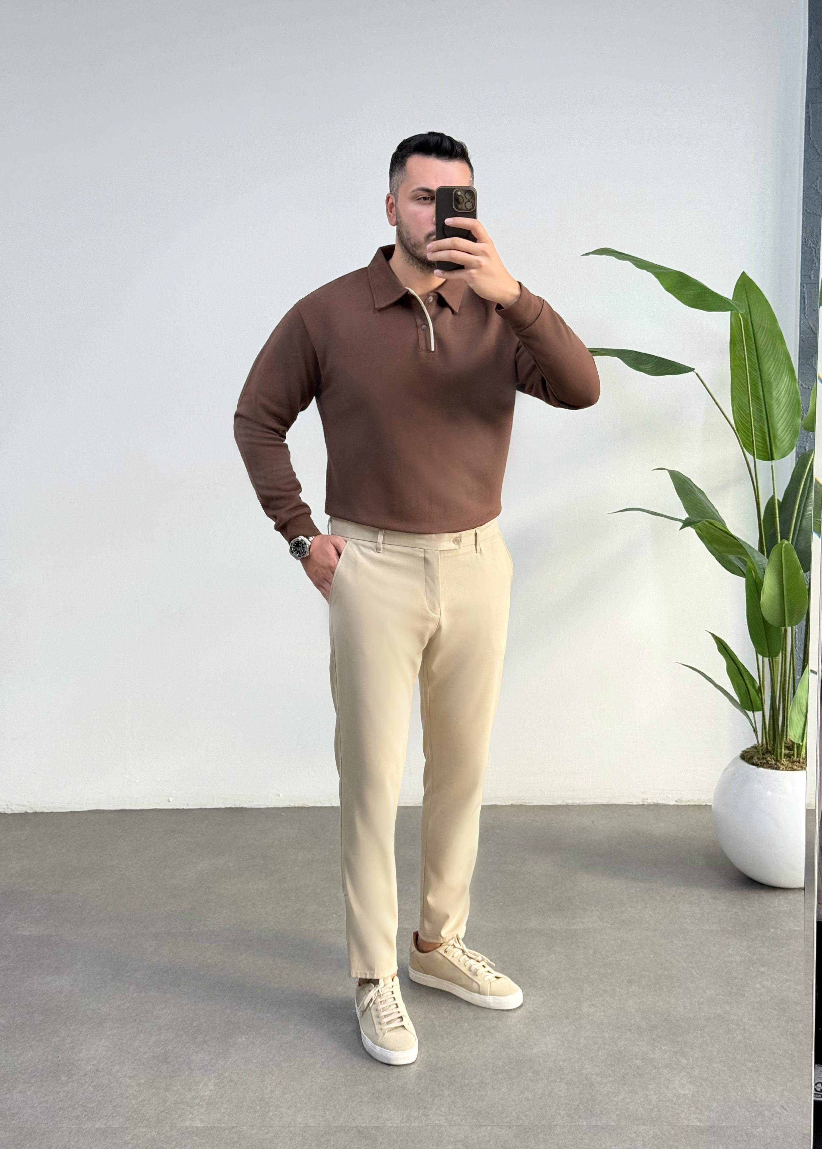 Woil Kahve Pat Detay Sweatshirt 
