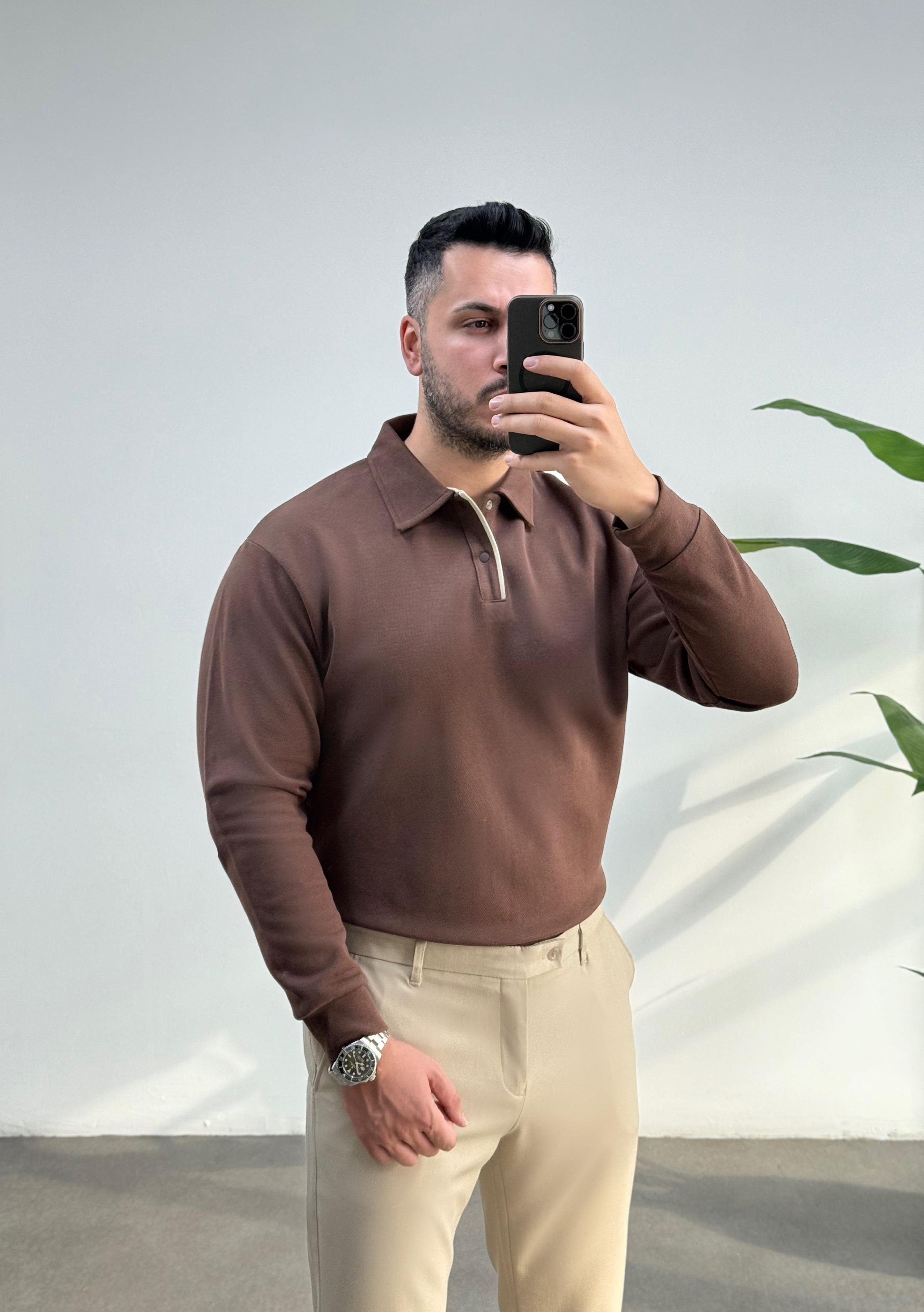 Woil Kahve Pat Detay Sweatshirt 