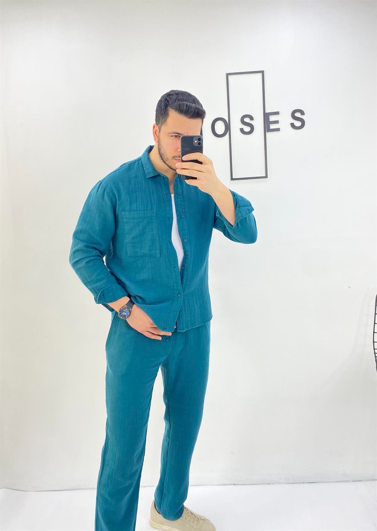 Yeşil Müslin Baggy Pantolon 