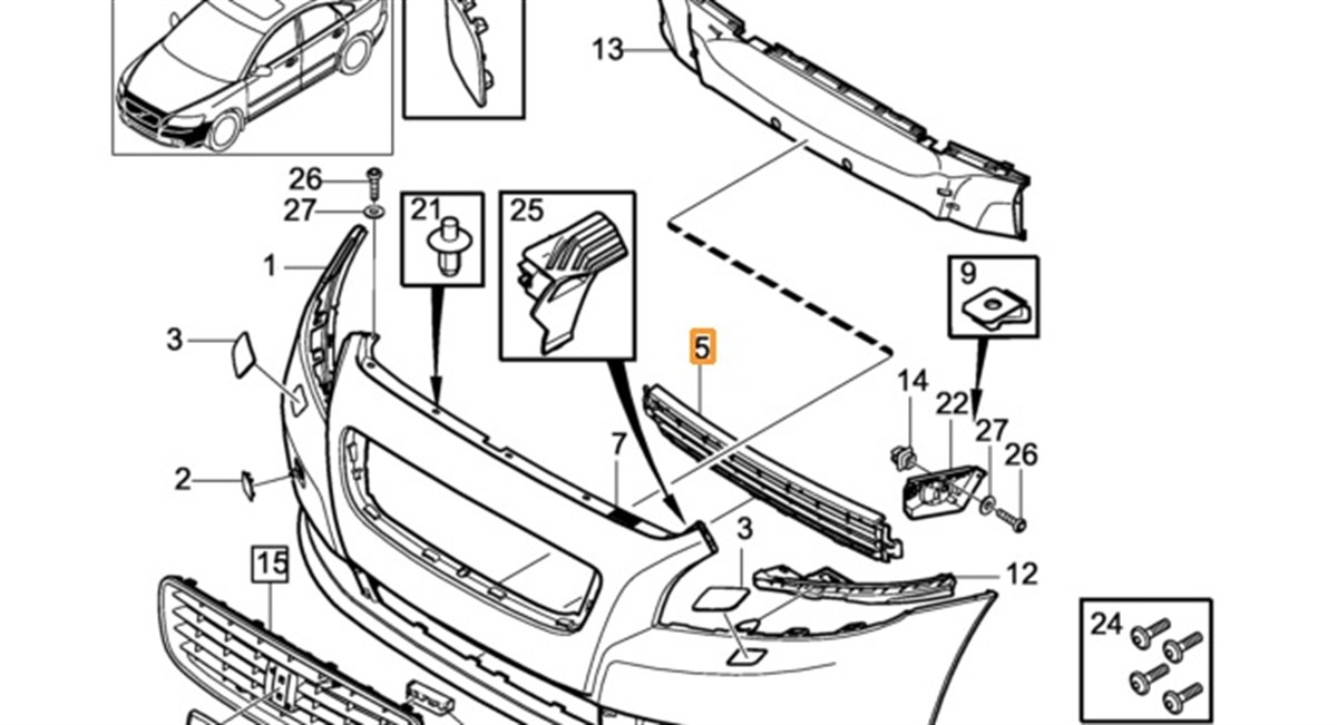 NS40 / V50 ÖN TRAMPON ALT ORTA IZGARA