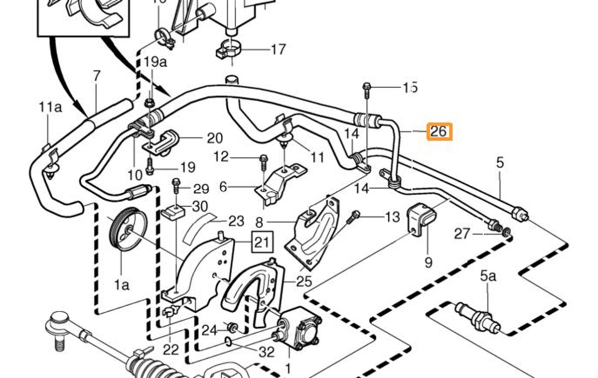 S40/V40 DİREKSİYON KUTUSU BASINÇ HORTUMU