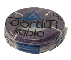 Kablo NYAF Dörtlü CCA Mor 0.75 mm2 (200 Mt)