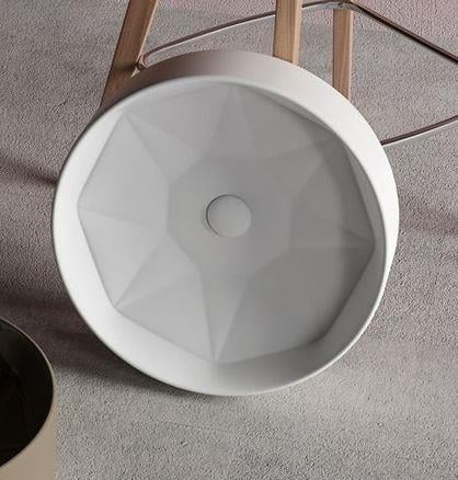 Diamente 42 Cm Lavabo Parlak Beyaz Lucco Tezgah Üstü 3042-101