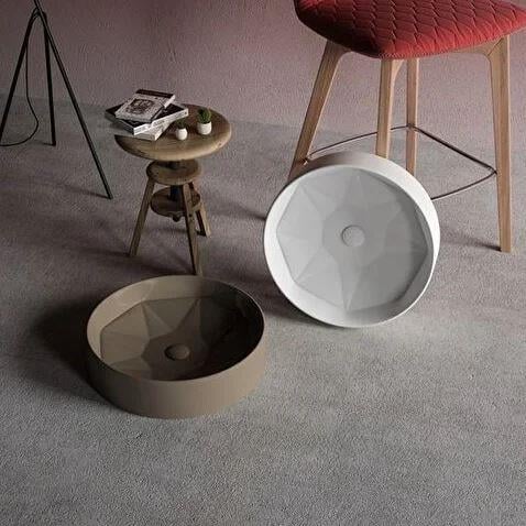 Diamente 42 Cm Lavabo Parlak Beyaz Lucco Tezgah Üstü 3042-101