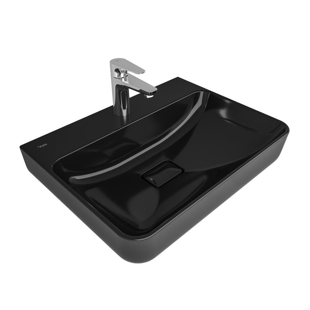 Zero 2.0 60X45 Cm Armatür Bantlı Dıkdörtgen Tezgah Üzerı Lavabo  Sıyah 310200200466