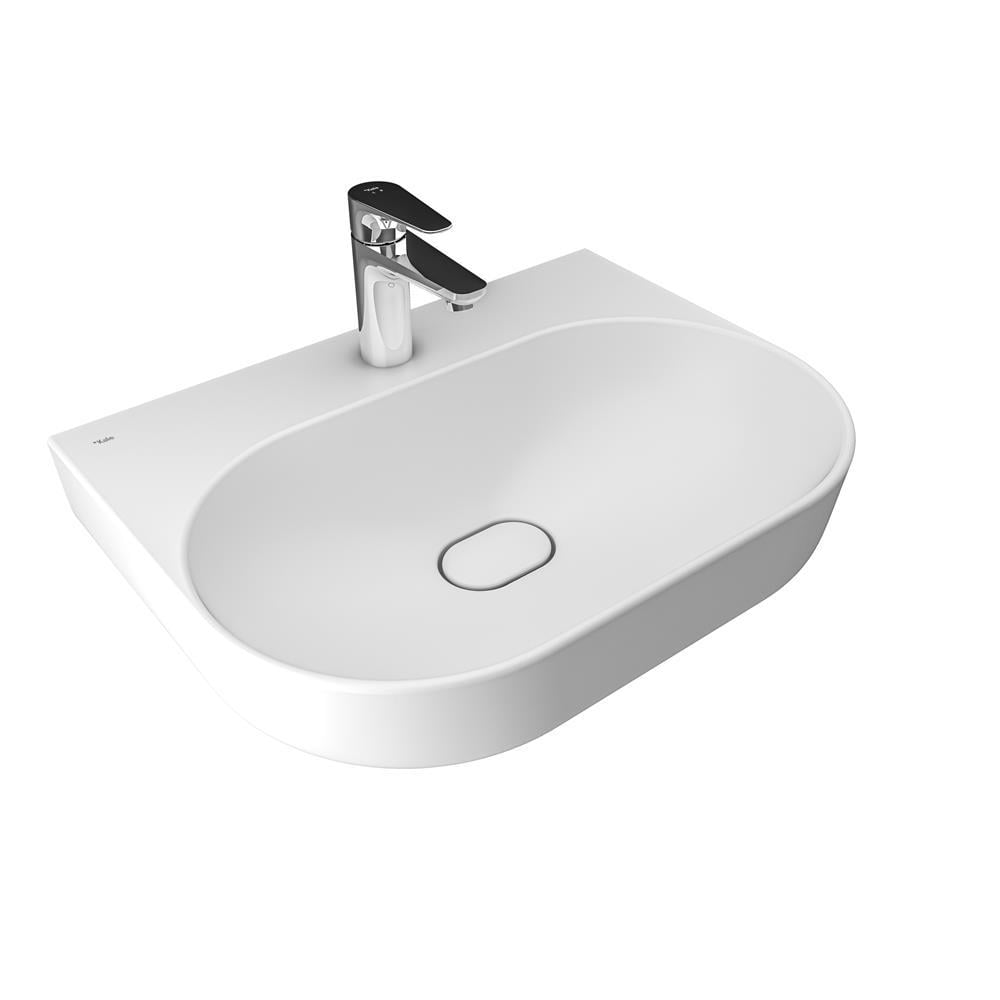 Zero 2.0 60X45 Cm Armatür Bantlı Oval Tezgah Üzerı Lavabo  Mat Beyaz 310200200476