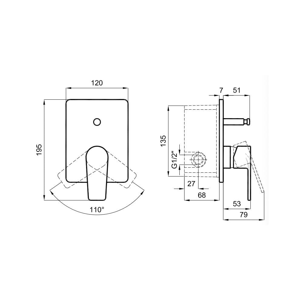 Kale Sempre Ankastre Banyo Bataryası Sıva Üstü  410200502539