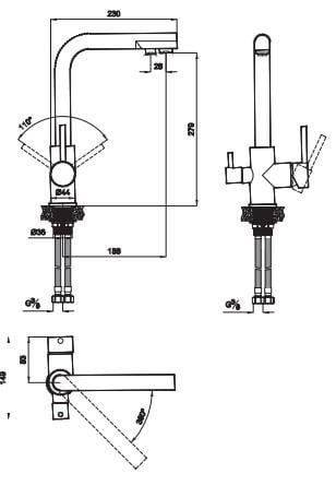 Kale Pure Su Arıtma Çıkışlı Mutfak Bataryası 410200505053