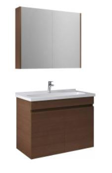 Krea Kapaklı takım 80Cm Modern Cevız (Lavabo+Lavabo Dolabı+Ayna Dolabı) 610100200962