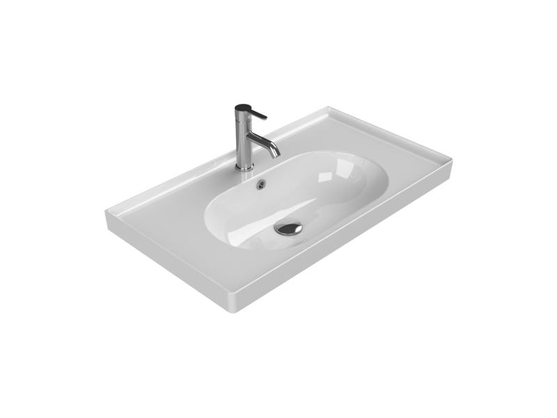 Cerastyle Turkuaz Arya Etajerli Lavabo 80*45 Cm 043300-U