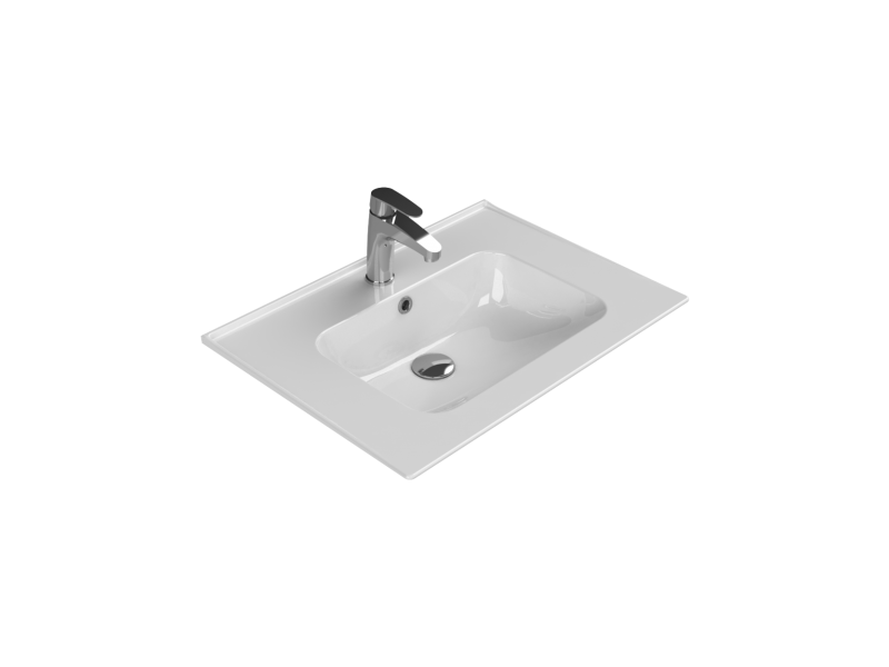 Cerastyle Turkuaz Blue Etajerli Lavabo 65*47 Cm 042100-U