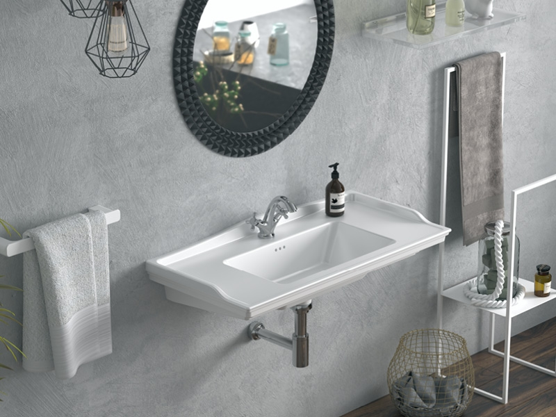 Cerastyle Turkuaz Kapadokya Etajerli Lavabo 65*48 Cm 036100-U