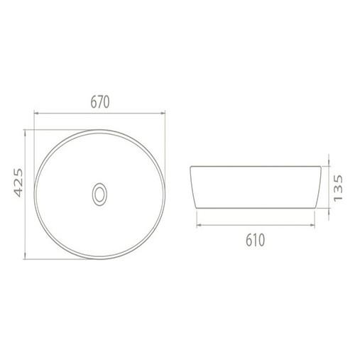 Cerastyle Turkuaz One Tezgah Üstü Lavabo  67*42 Cm (B.Deliksiz) 076200-01